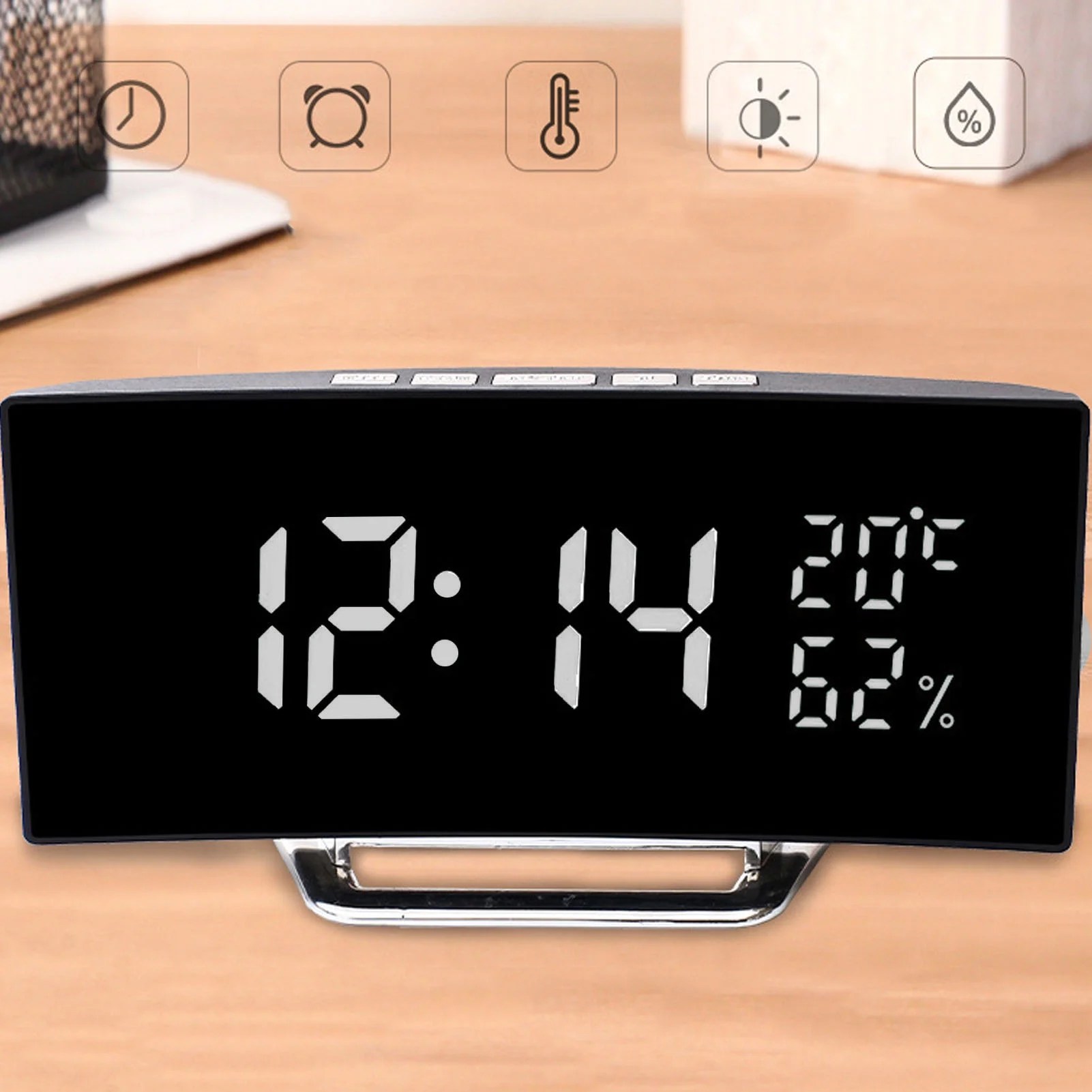 LED Digital Clock Desk Electronic Clock LED Bedside Alarm Clocks With