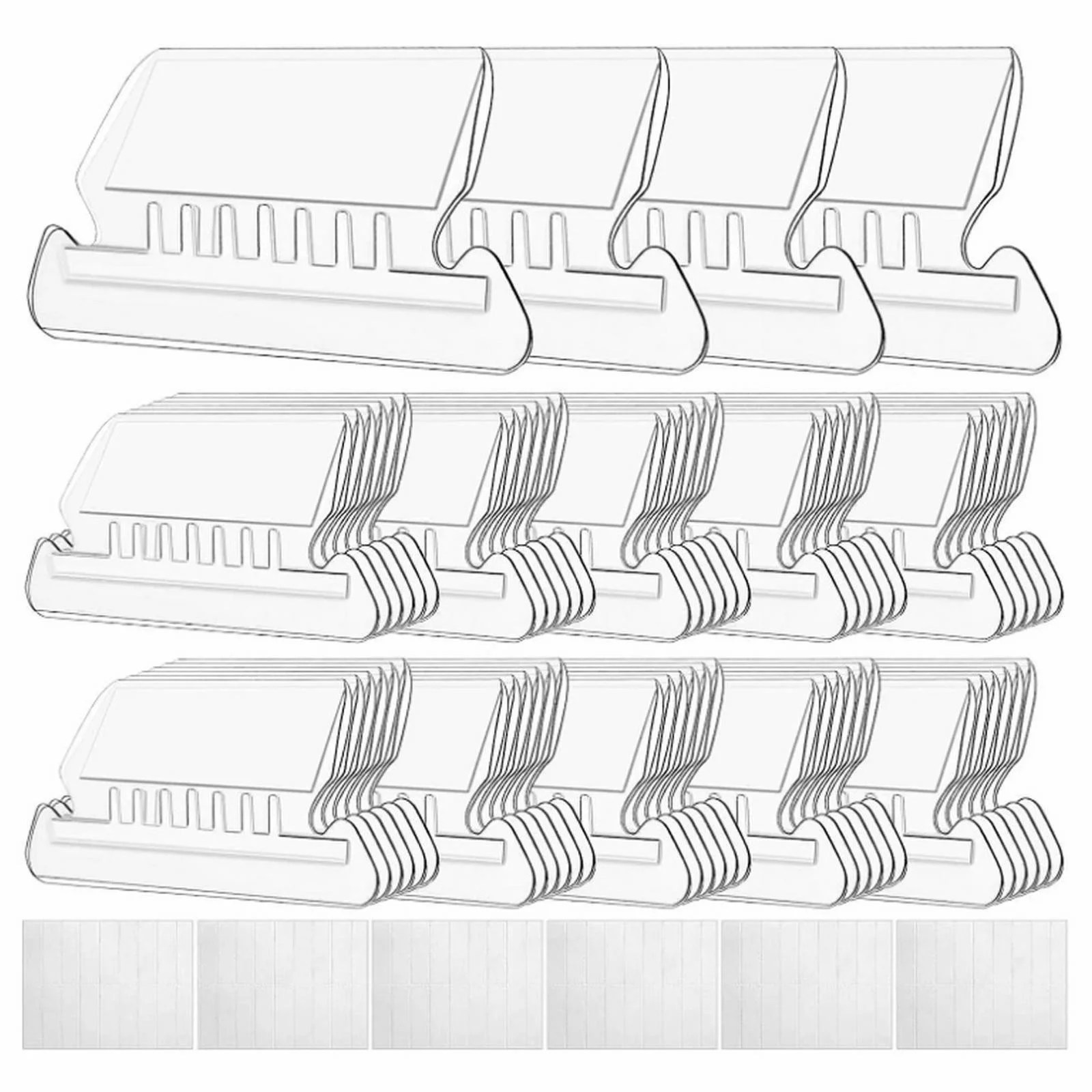 LIJCC 50PCS Folder Labels Hanging File Tabs and Inserts Clear File