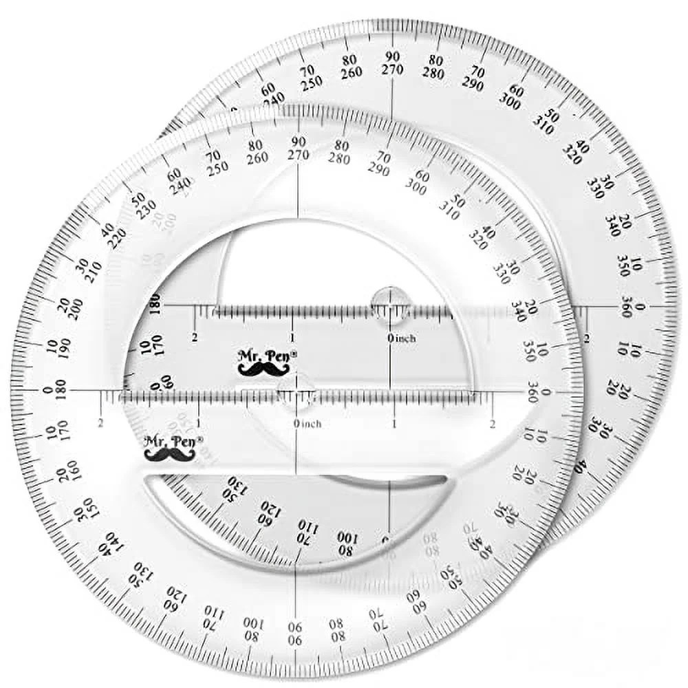 Mr. Pen Protractor, Pack of 2, Protactor 360 Degree, Protractor Set