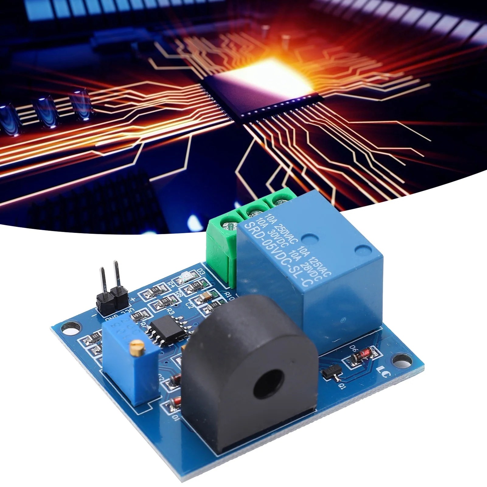 Overcurrent Sensor Board, DC 5V Small PCB Current Detection Relay