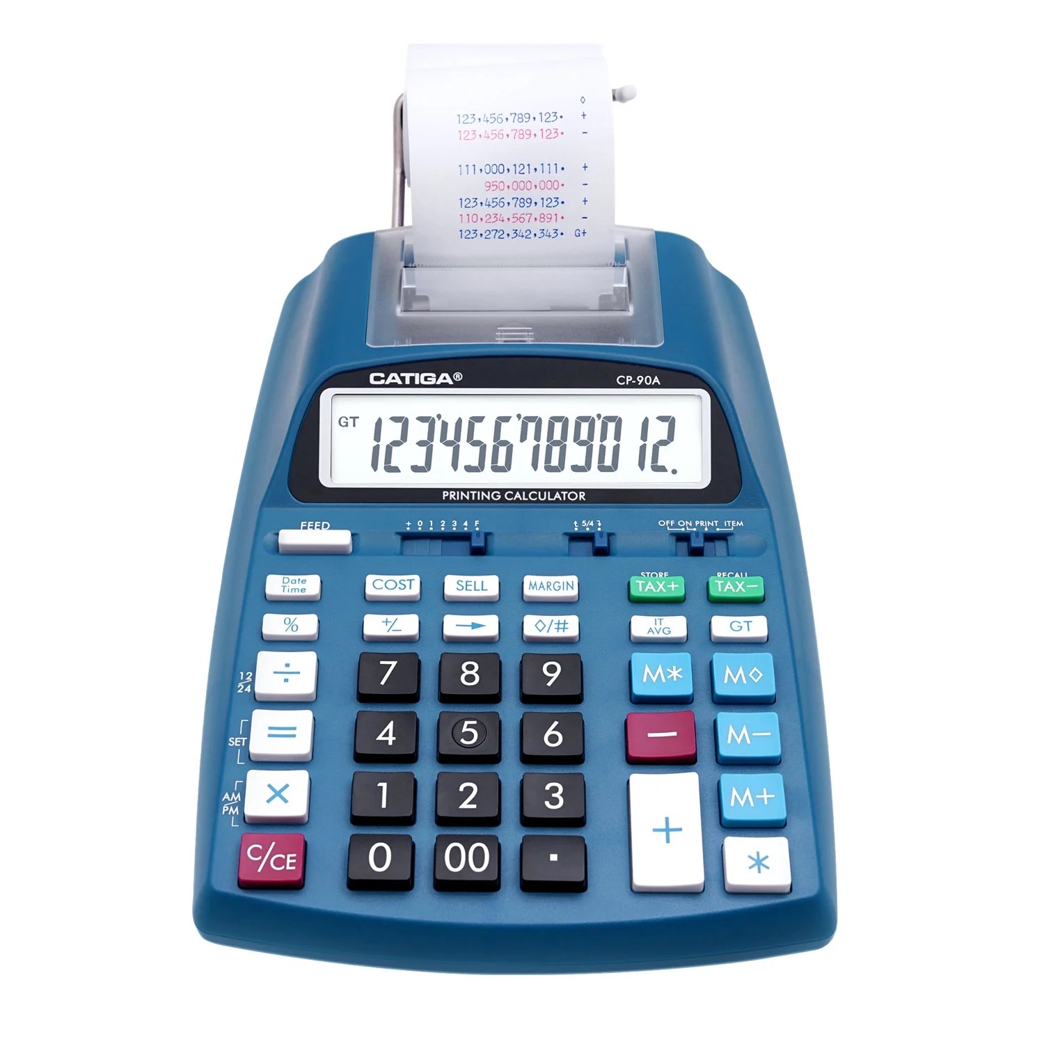 12Digit LCD Desktop Printing Calculator, 2.03 Lines/sec, Accounting