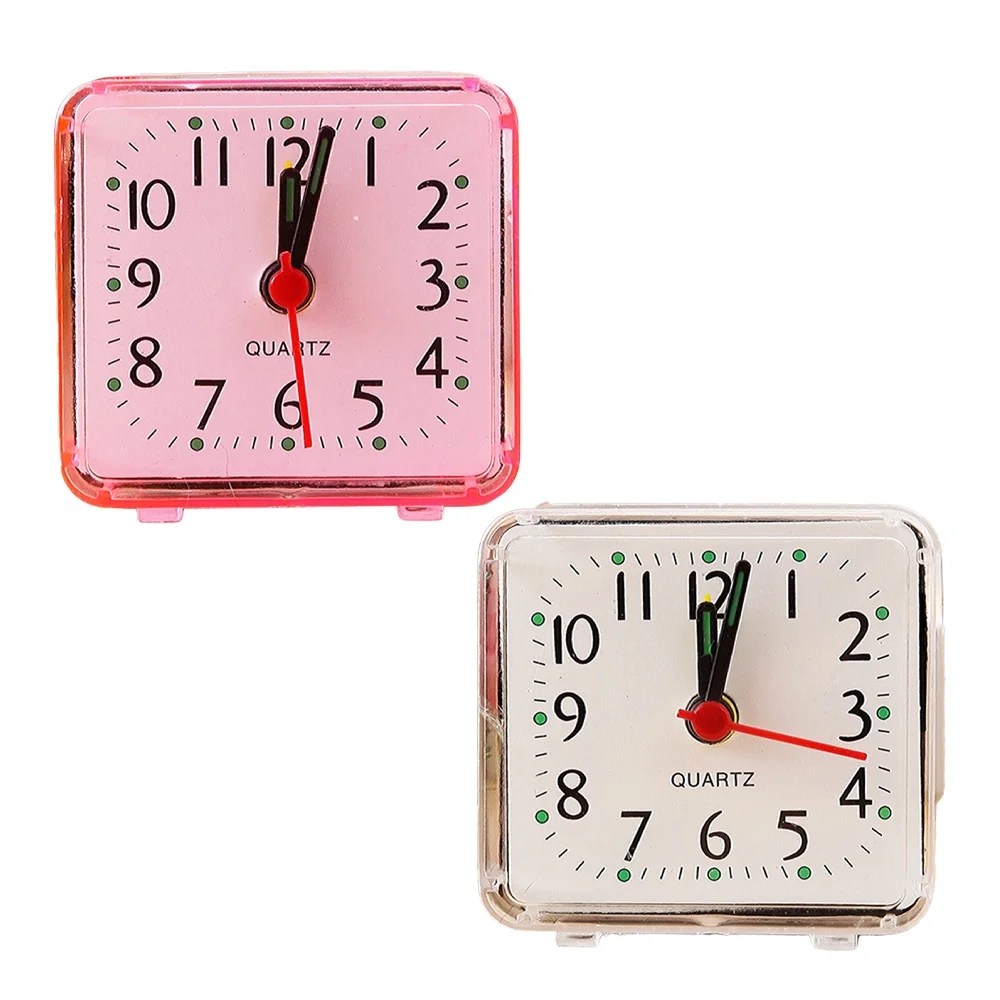 Small Battery Operated Analog Alarm Clock Silent Non Ticking, Ascending