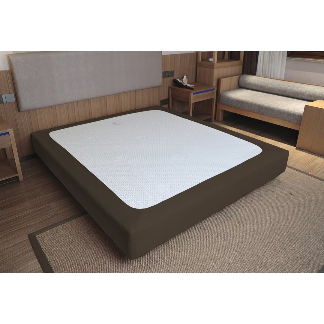 Stretch Fit Box Spring Cover, Cover only Full/SF Brown