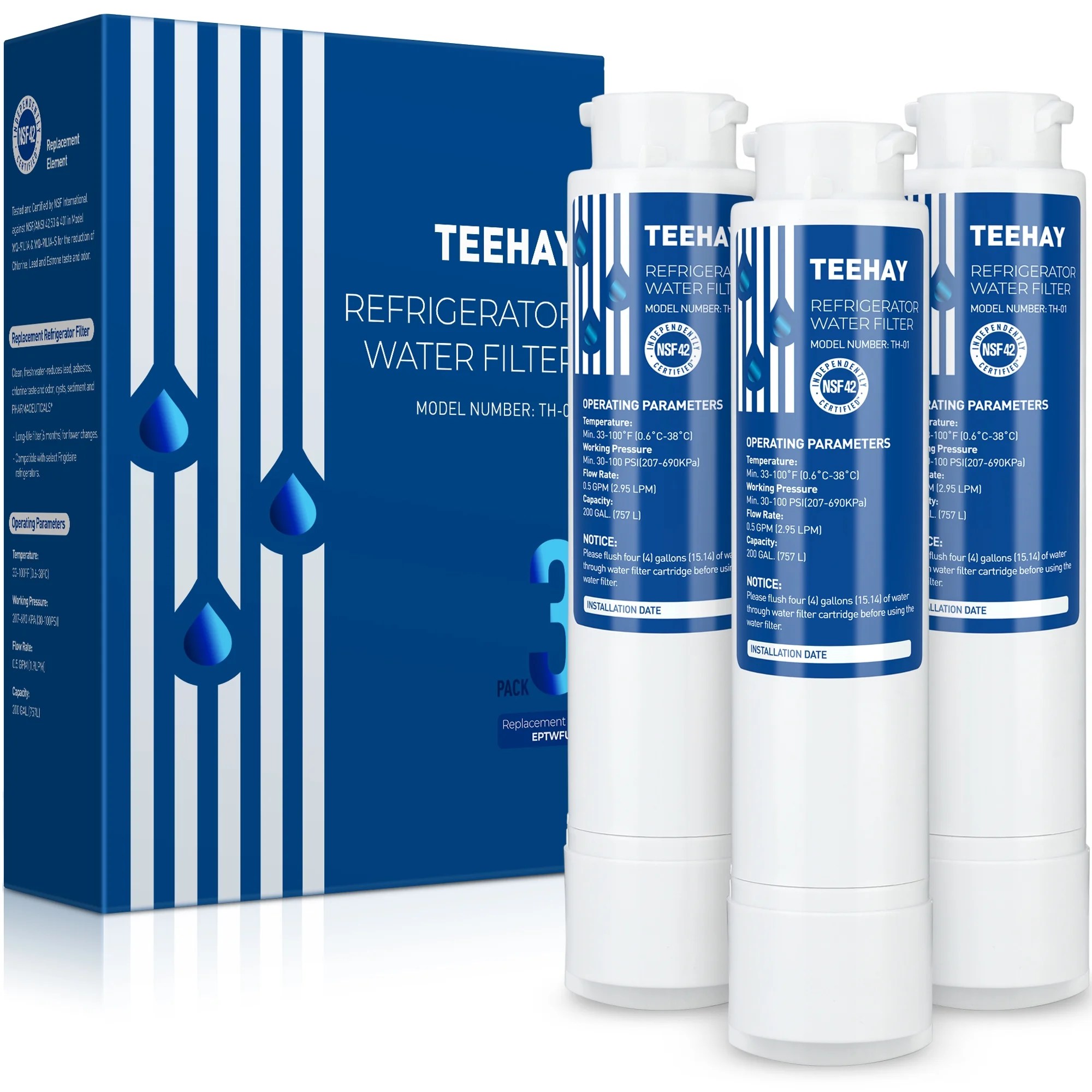 TEE HAY EPTWFU01 Water Filter for Frigidaire Pure Source Ultra II