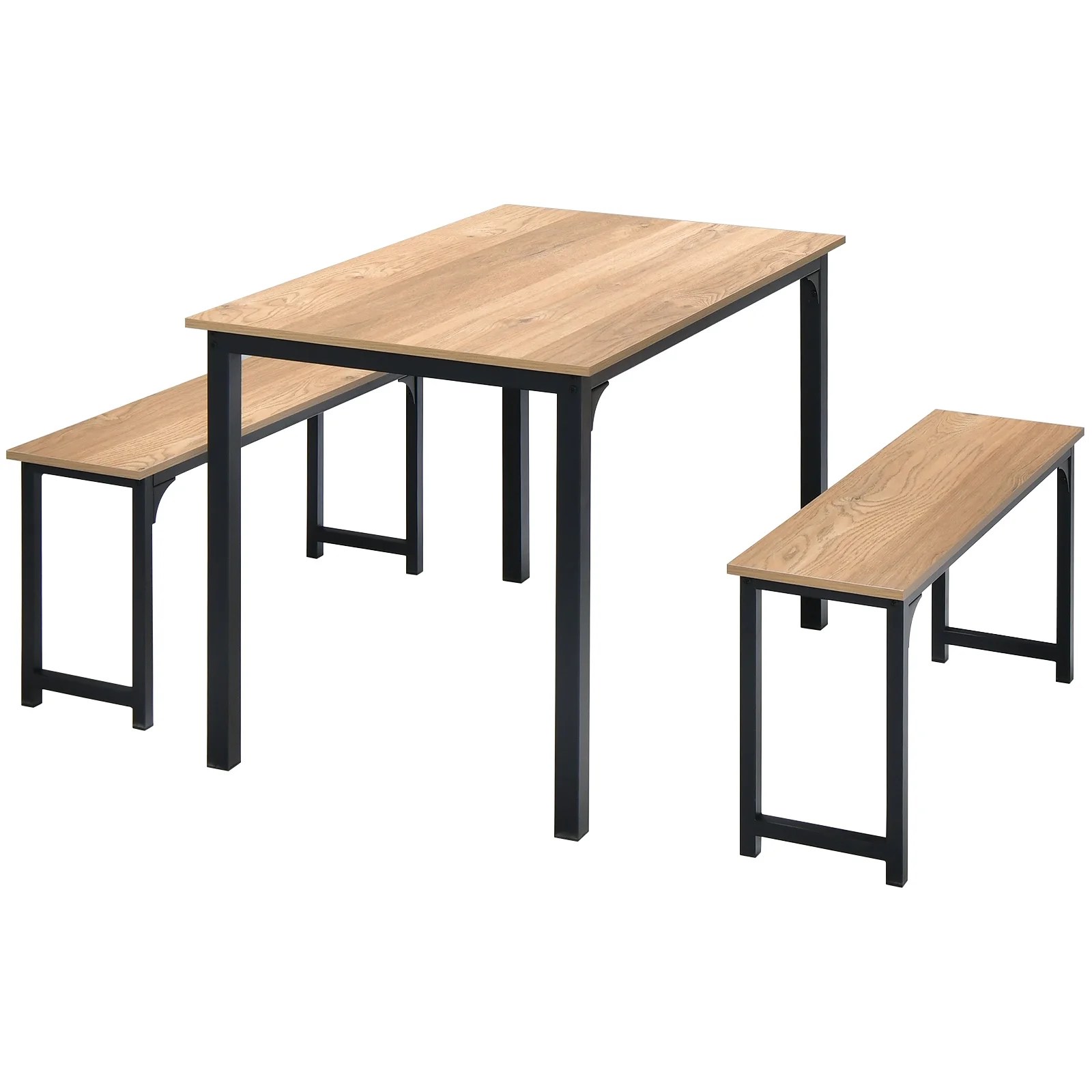 Topbuy 3pcs Dining Table Set for 4 Modern Industrial Counter Height