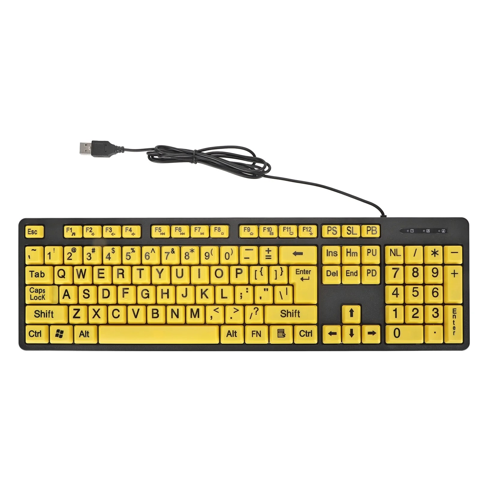 USB Keyboard, FN Multimedia Buttons 4.9ft USB Cable Computer Keyboard