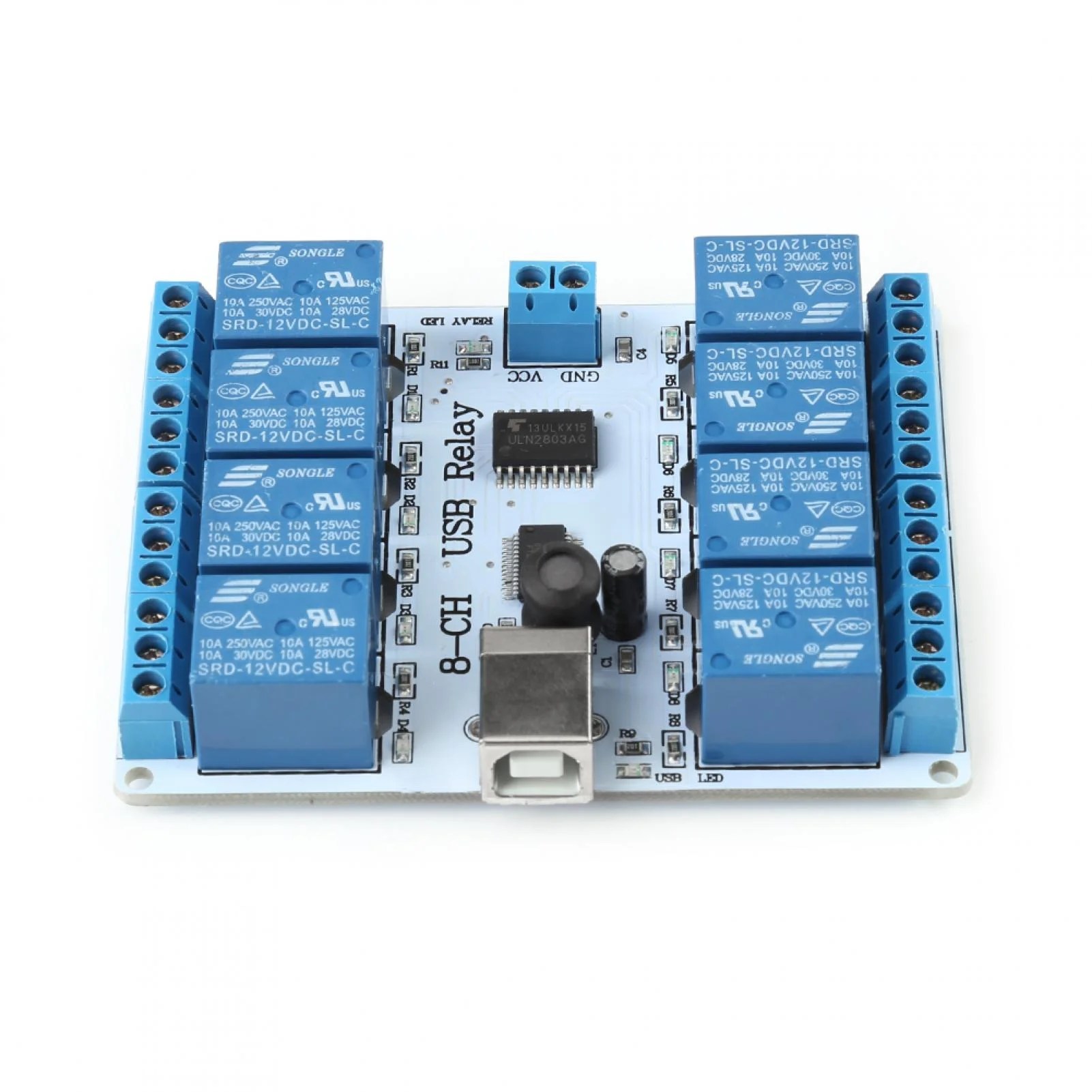 USB Relay Board 12VDC USB Relay, 12VDC Relay Board TypeB USB Relay Board, 8Channel Controller