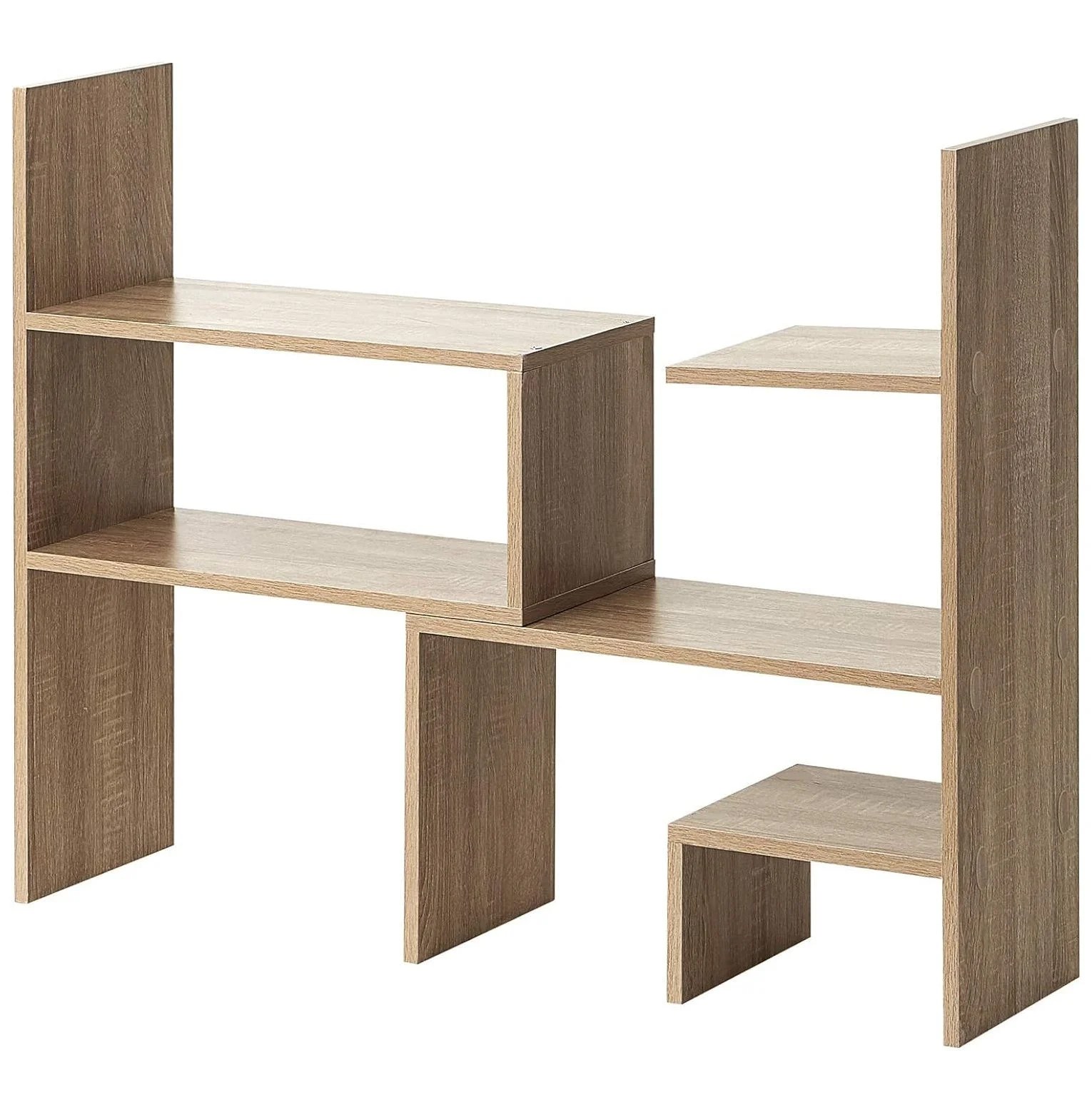 Yak About It Compact Adjustable Dorm Desk Bookshelf Sonoma