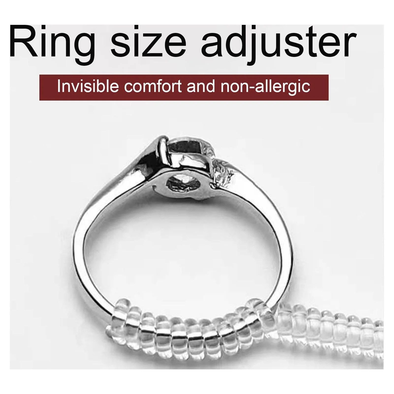 Yirtree 5Pcs Ring Rubber Size Adjuster for Loose Rings Invisible Ring