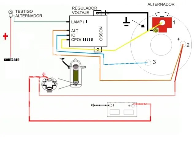 Diagrama de instalacion de alternador de ford