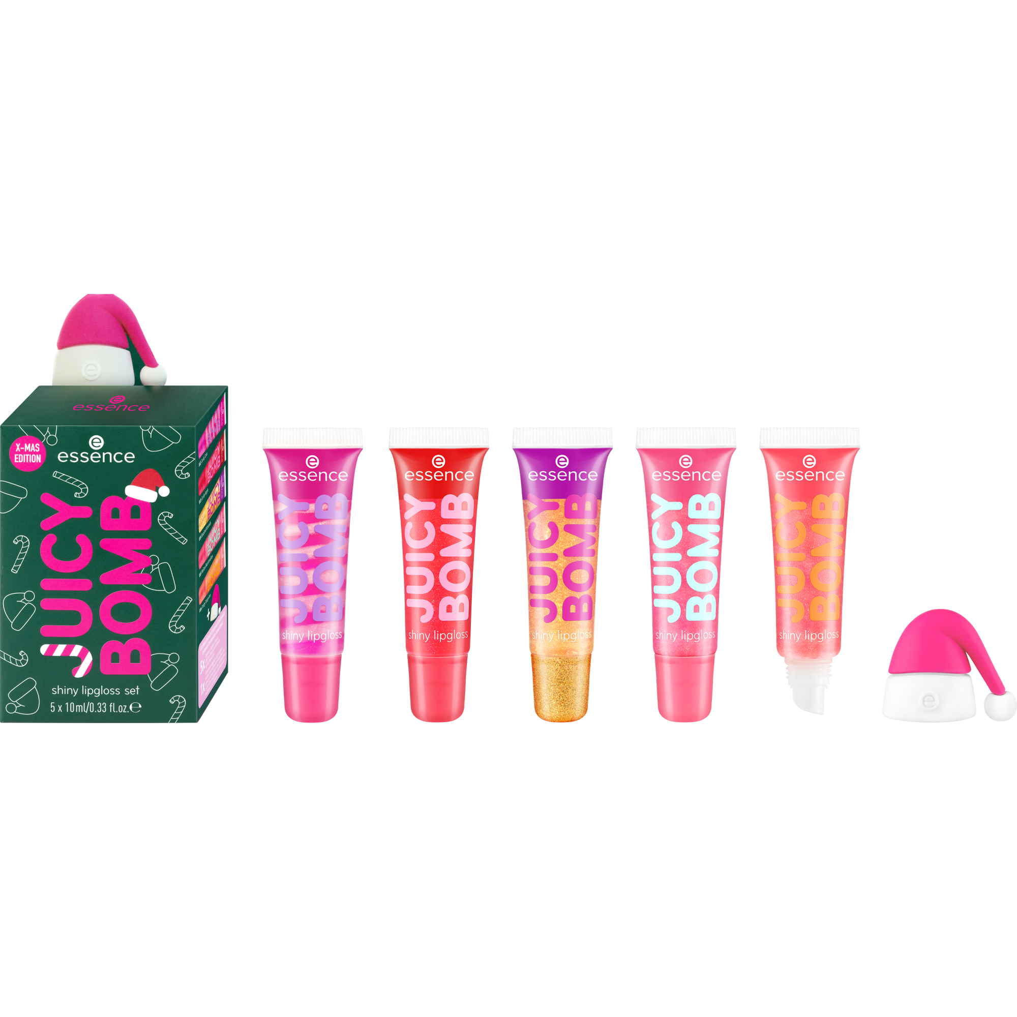 Køb essence JUICY BOMB Xmas edition shiny lipgloss set Holly Jolly
