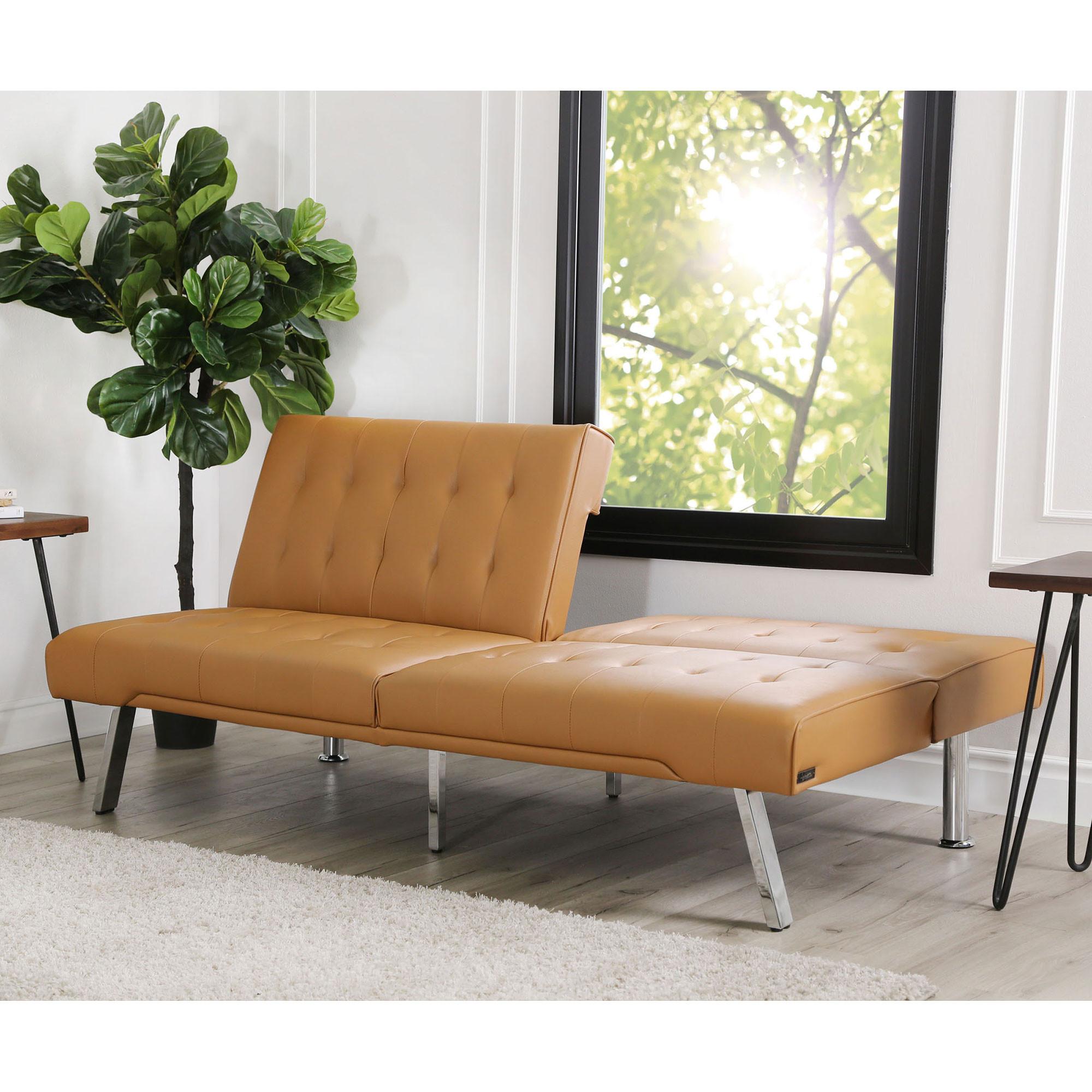 Jacksonville Camel Foldable Futon Sleeper Sofa Bed Baci Living Room