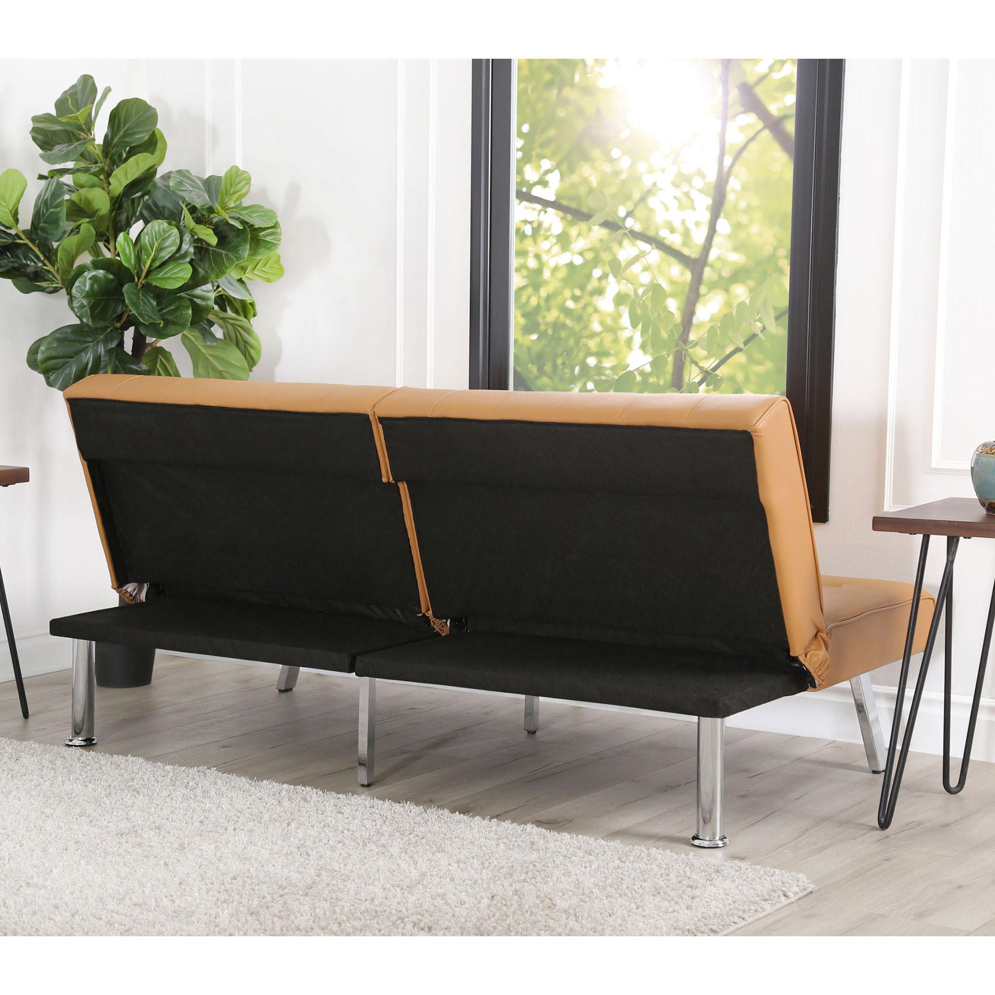 Jacksonville Camel Foldable Futon Sleeper Sofa Bed Baci Living Room