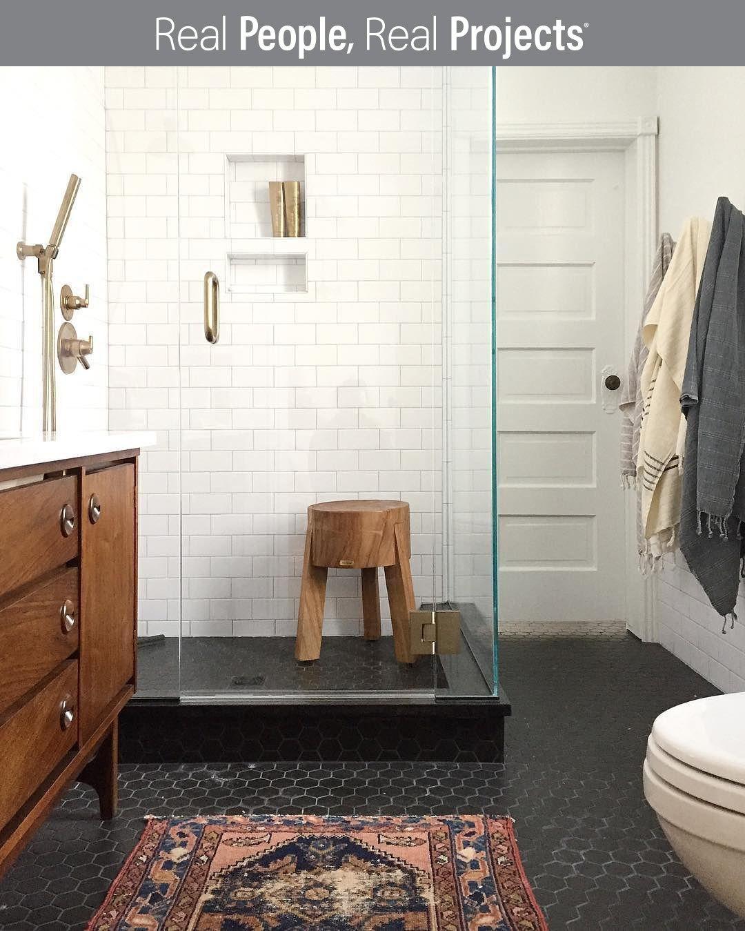 Black Hexagon Tile Bathroom Floor Flooring Ideas