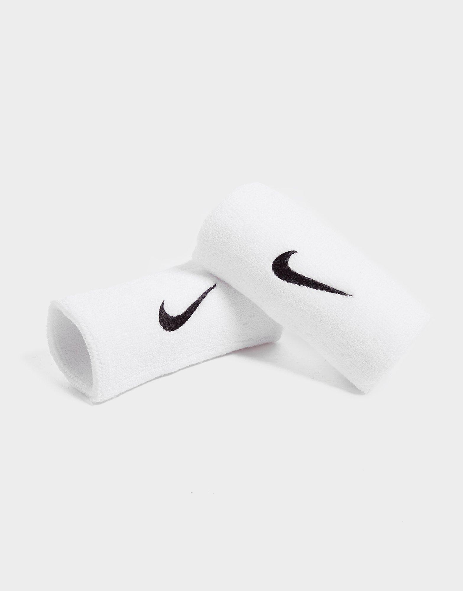 White Nike 2 Pack Swoosh Wristband JD Sports UK