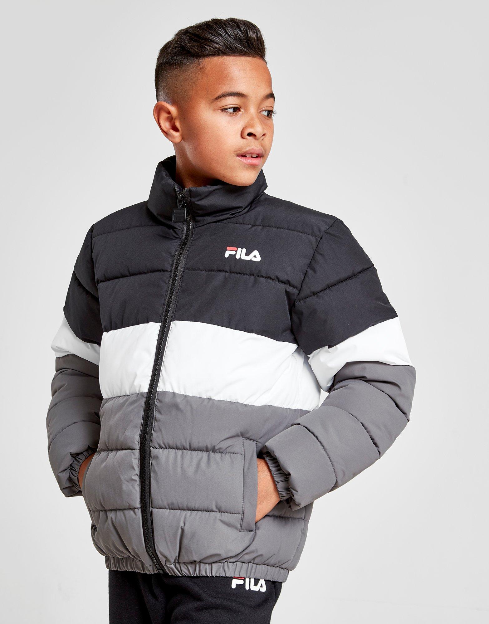 Shop den Fila Colour Block Jacke Kinder in Grau JD Sports