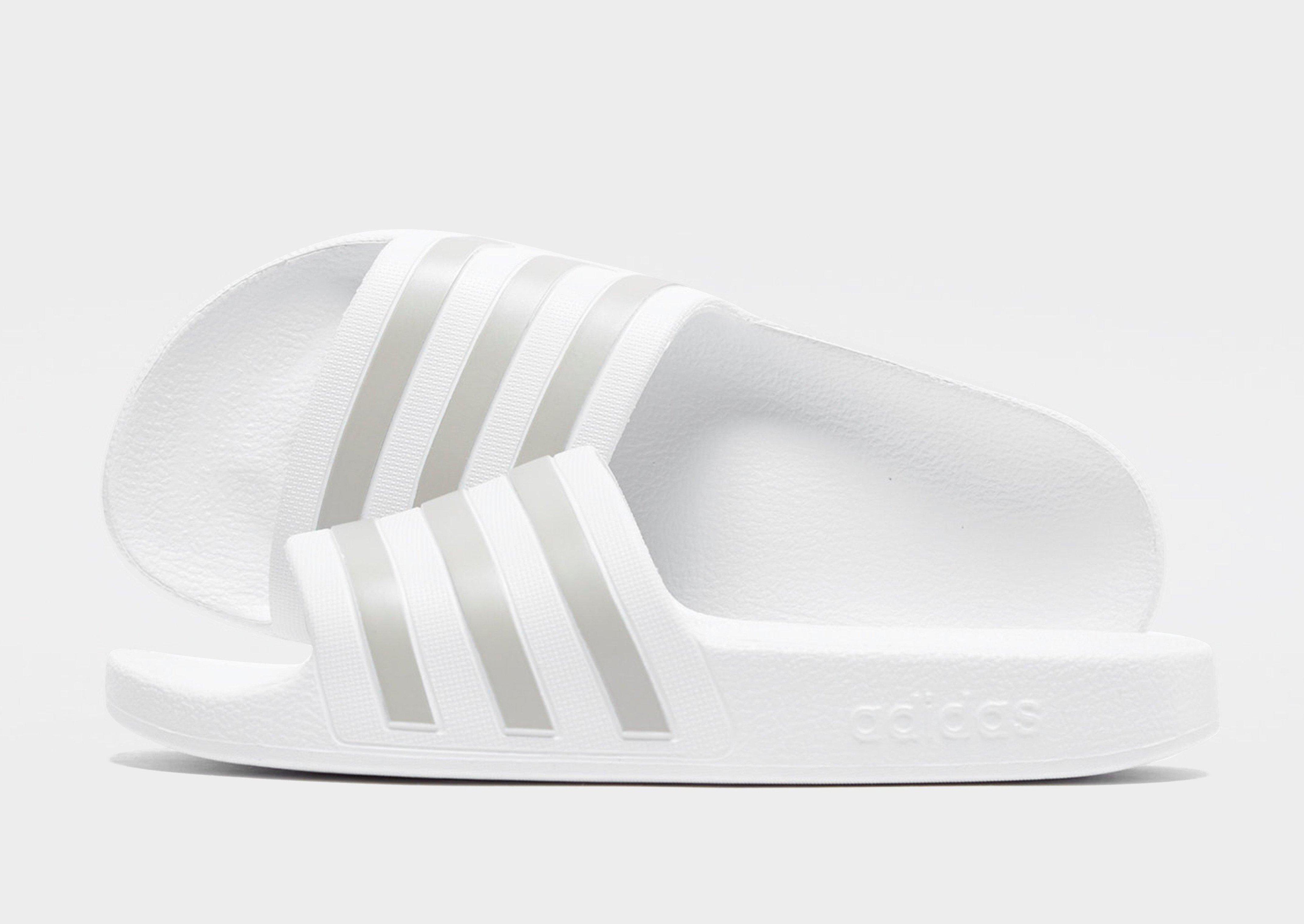 White adidas Adilette Aqua Slippers Dames JD Sports