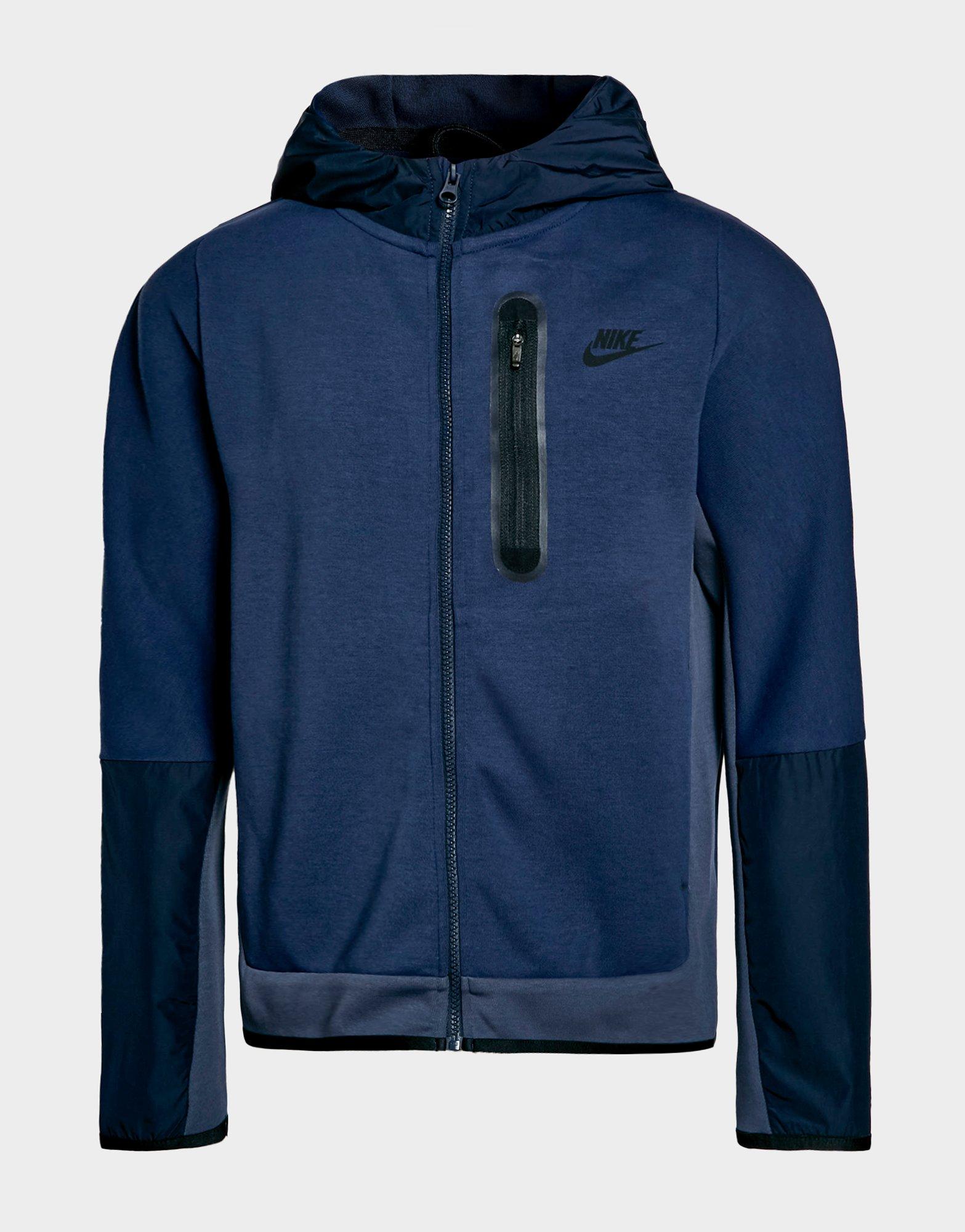 Blauw Nike Nike Sportswear Tech Fleece Geweven hoodie met rits voor