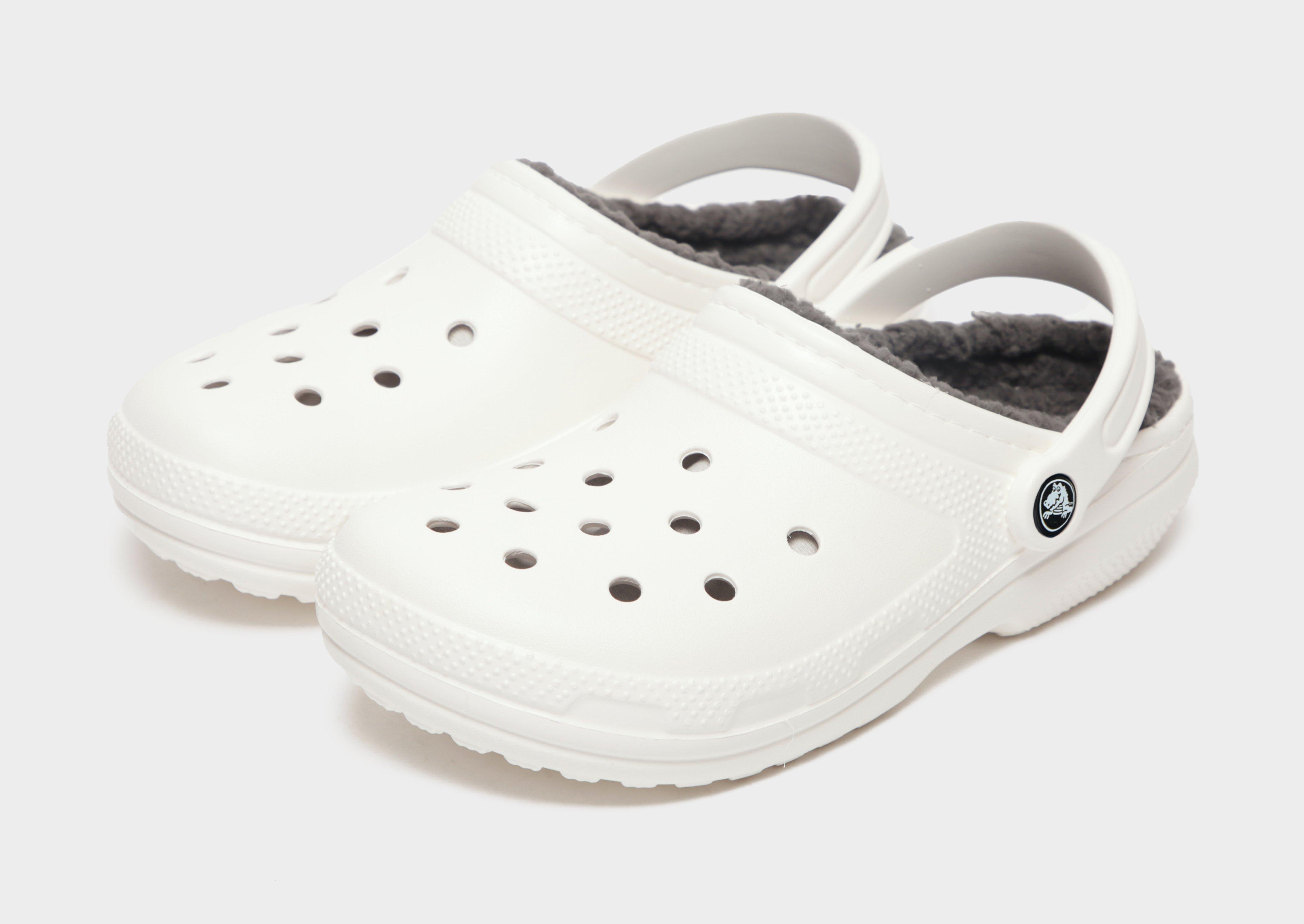 Fur Lined White Crocs truongquoctesaigon.edu.vn