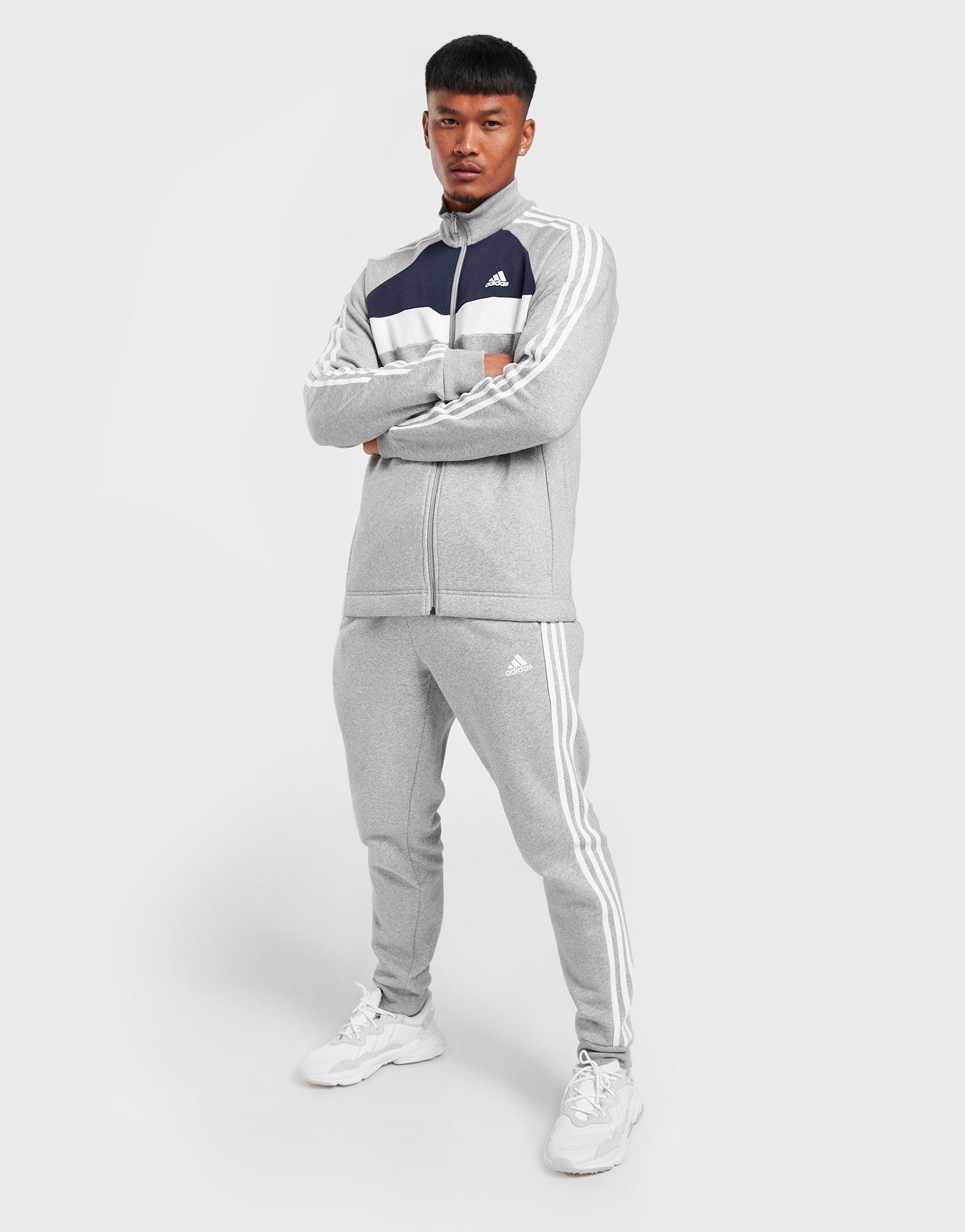 Grijs Adidas Badge Of Sport Colour Block Fleece Trainingspak Heren- Jd Sports Nederland