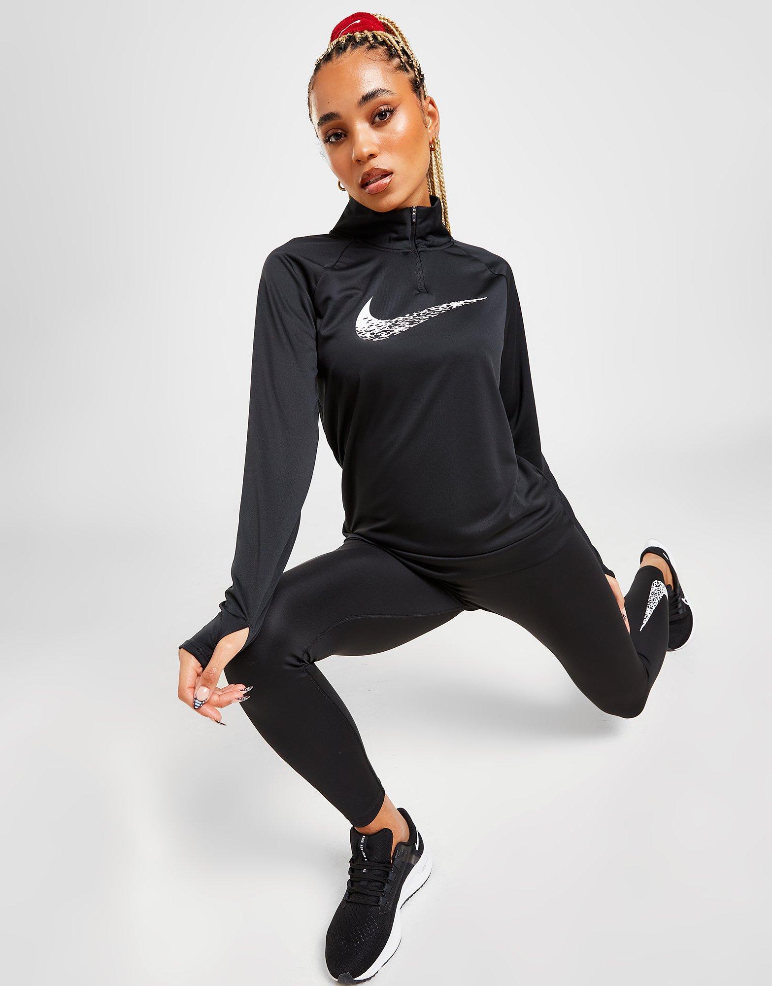 Black Nike Running Swoosh 1/4 Zip DriFIT Top JD Sports Ireland
