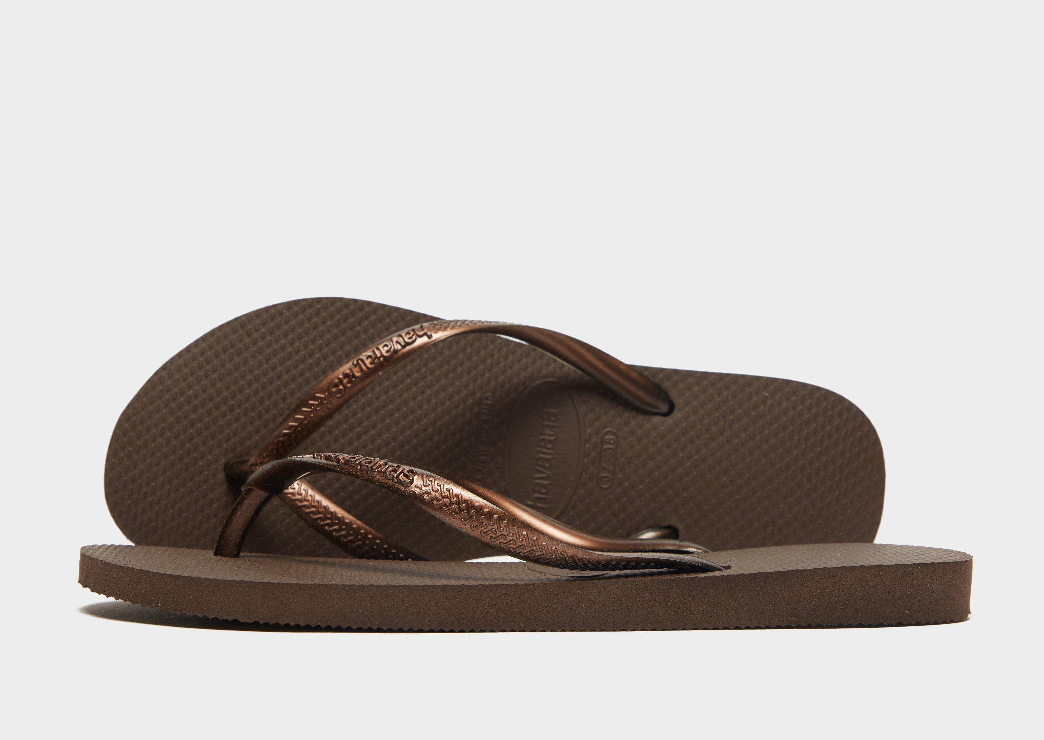 Brown Havaianas Slim Flip Flops Women's JD Sports UK