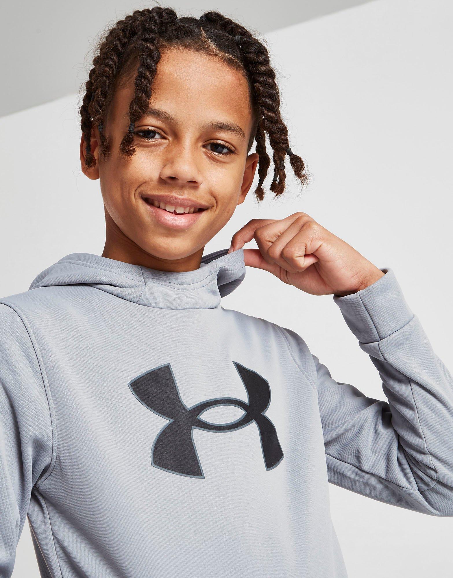 Grey Under Armour UA Armour Fleece 1/4 Zip Hooded Tracksuit Children JD