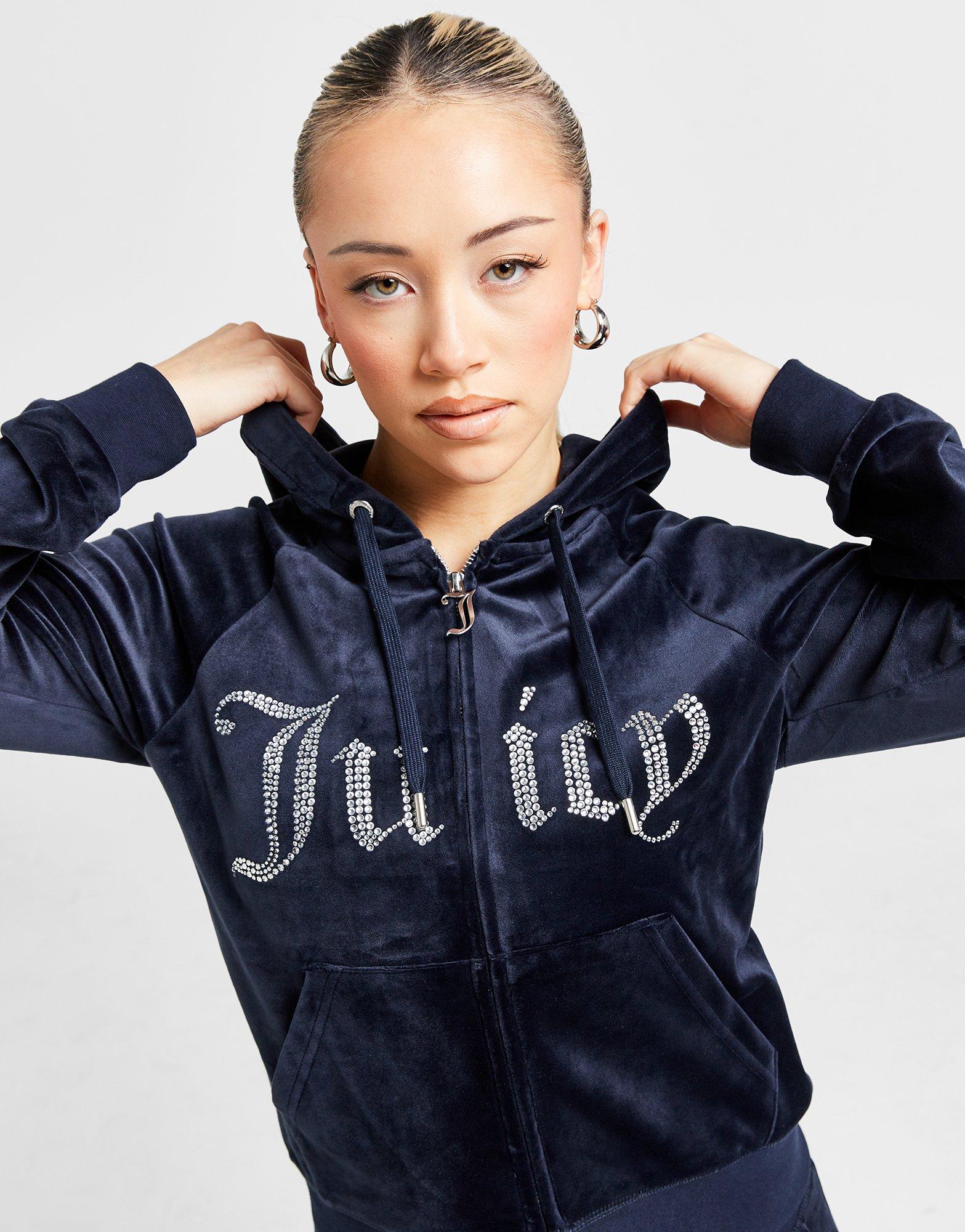 Blue JUICY COUTURE Diamante Logo Full Zip Hoodie JD Sports Global