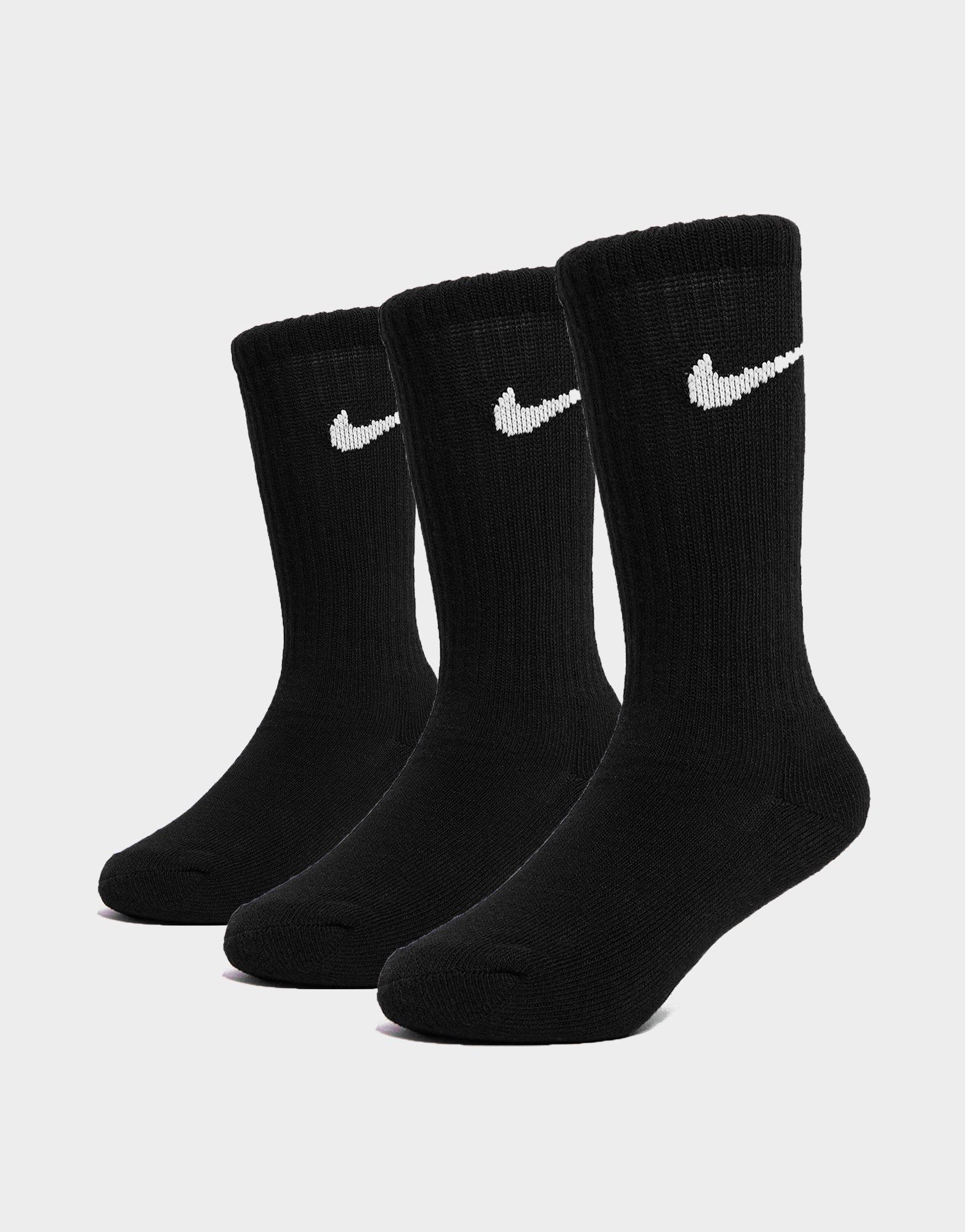 Black Nike 3 Pack Crew Socks Junior JD Sports UK