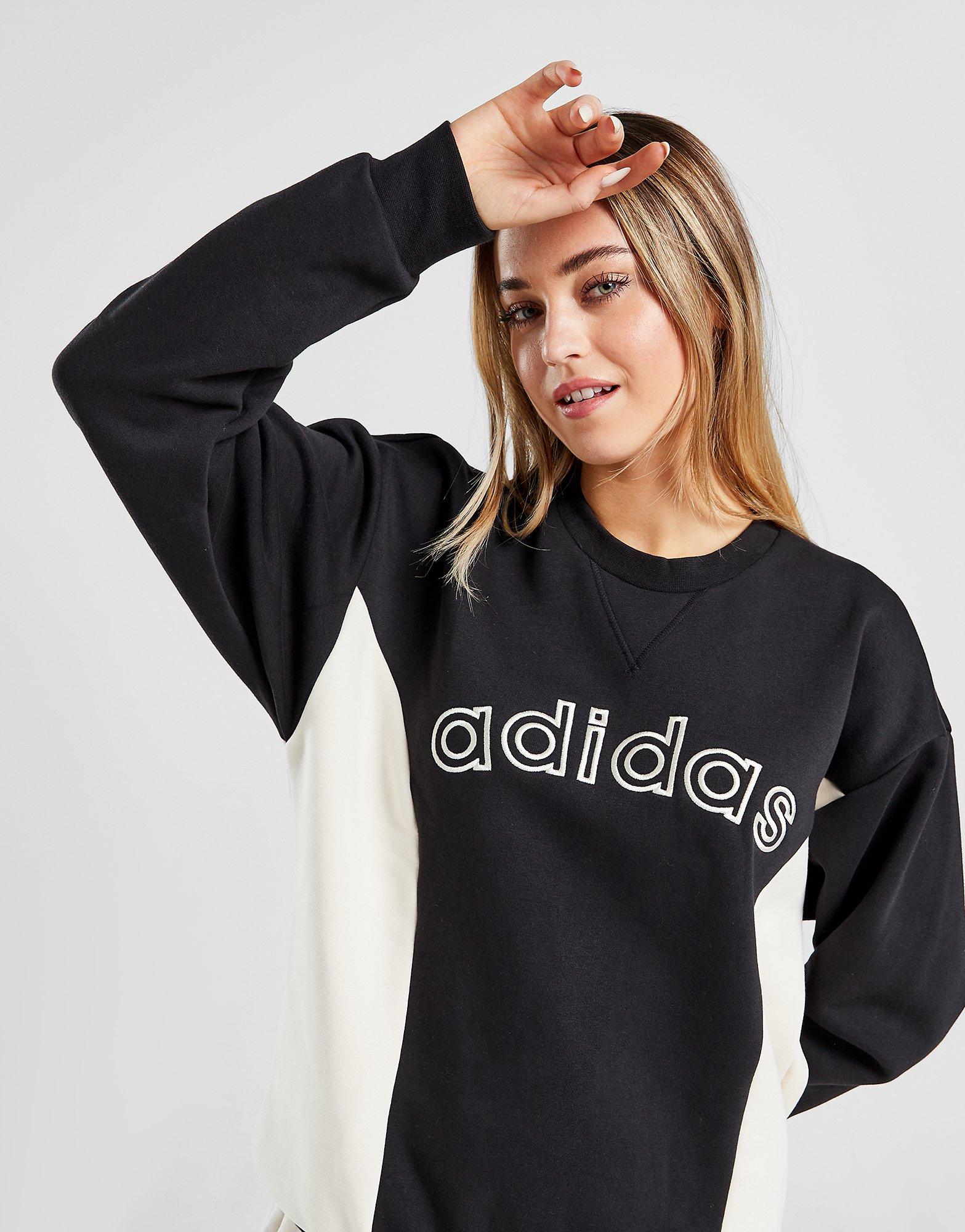 Black adidas Originals Varsity Boyfriend Sweatshirt JD Sports UK