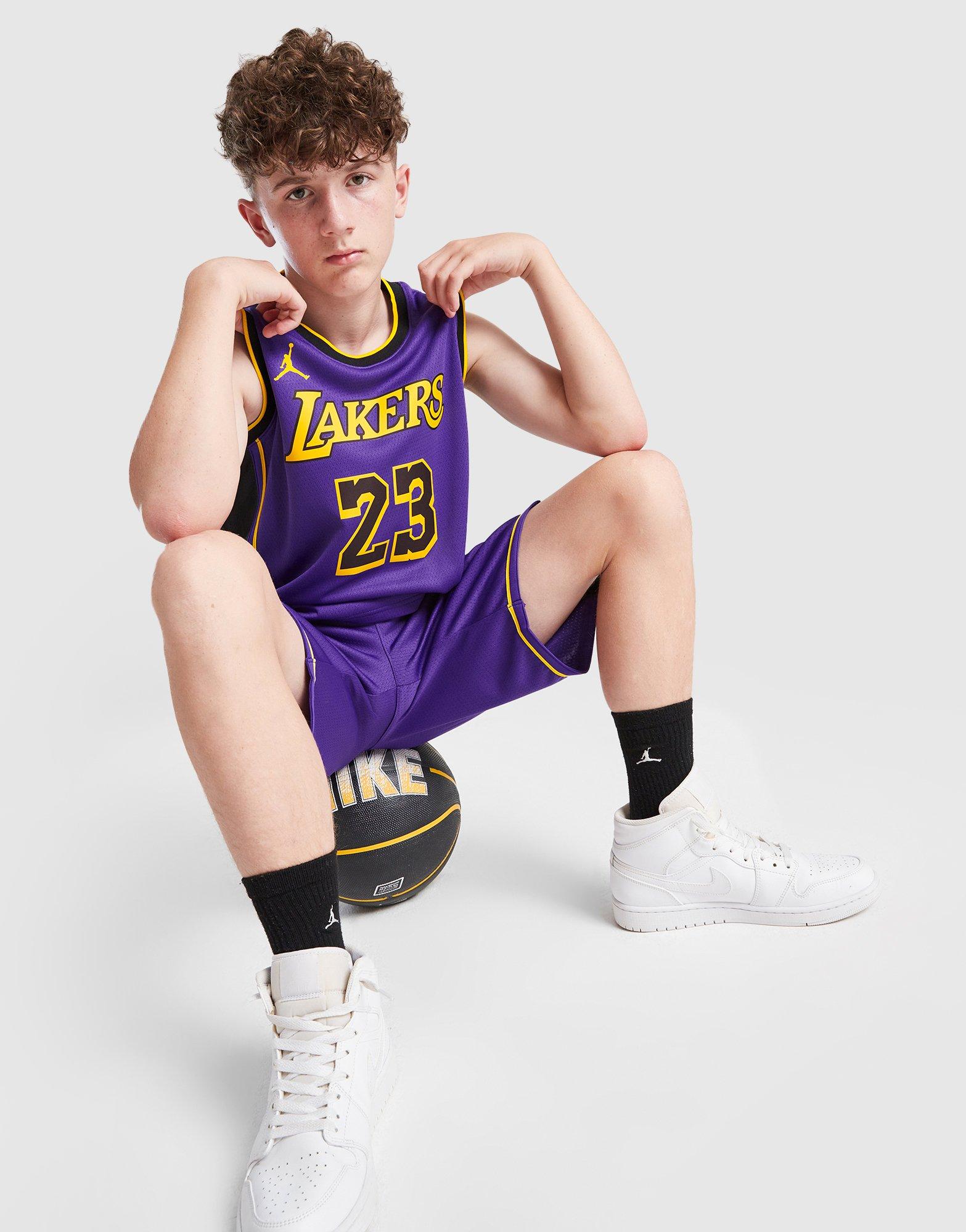 Purple Jordan NBA LA Lakers James 6 Jersey Junior JD Sports