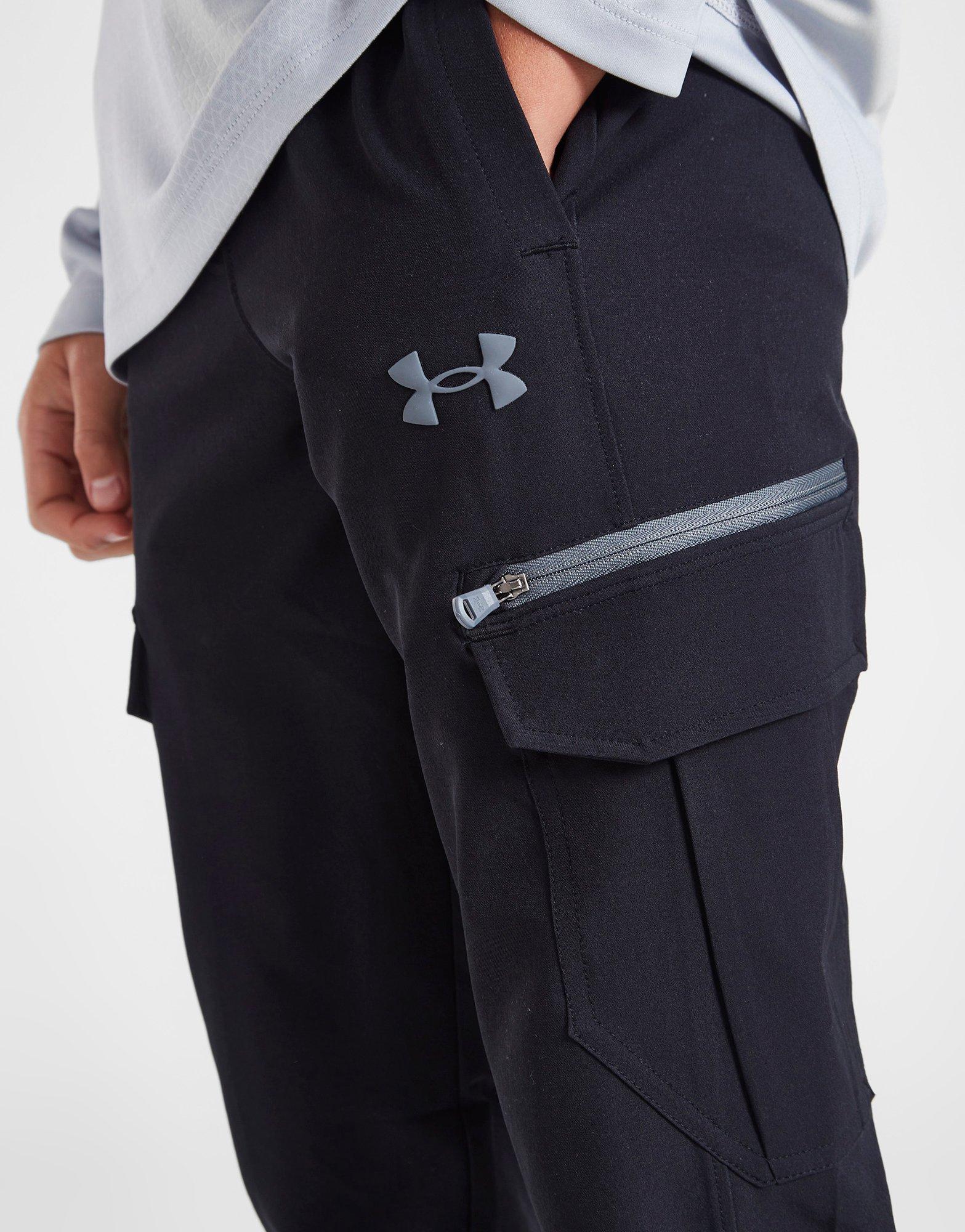 Black Under Armour Woven Cargo Track Pants Junior JD Sports UK