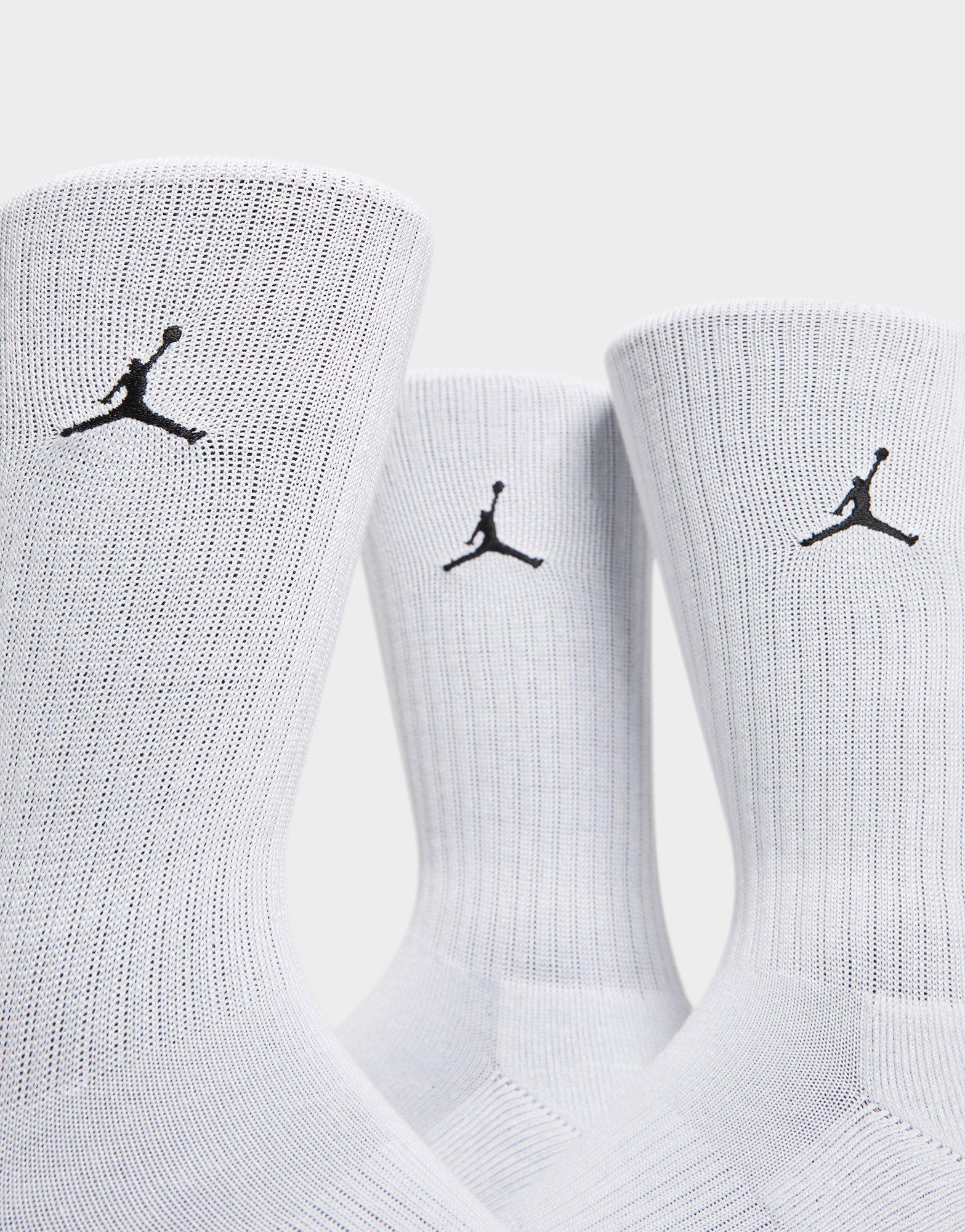 White Jordan 3Pack Everyday Crew Socks JD Sports UK