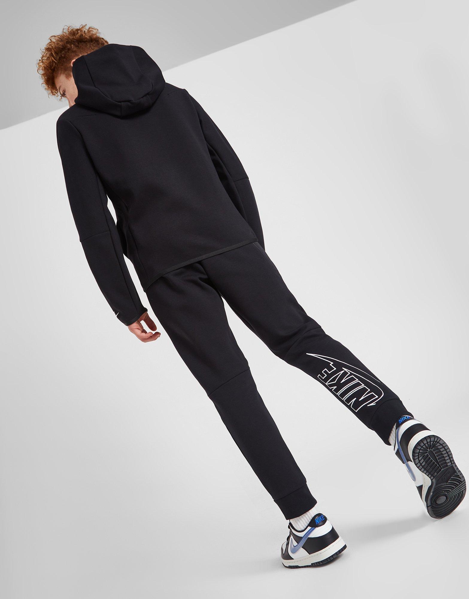 Black White Nike Tech Fleece Seasonal Joggers Junior JD Sports