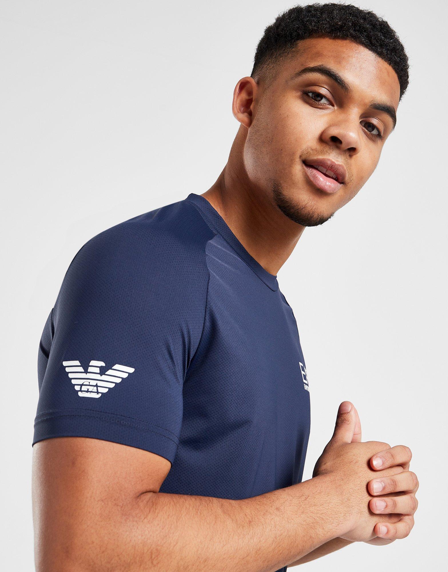 Blue Emporio Armani EA7 Ten Eagle TShirt JD Sports