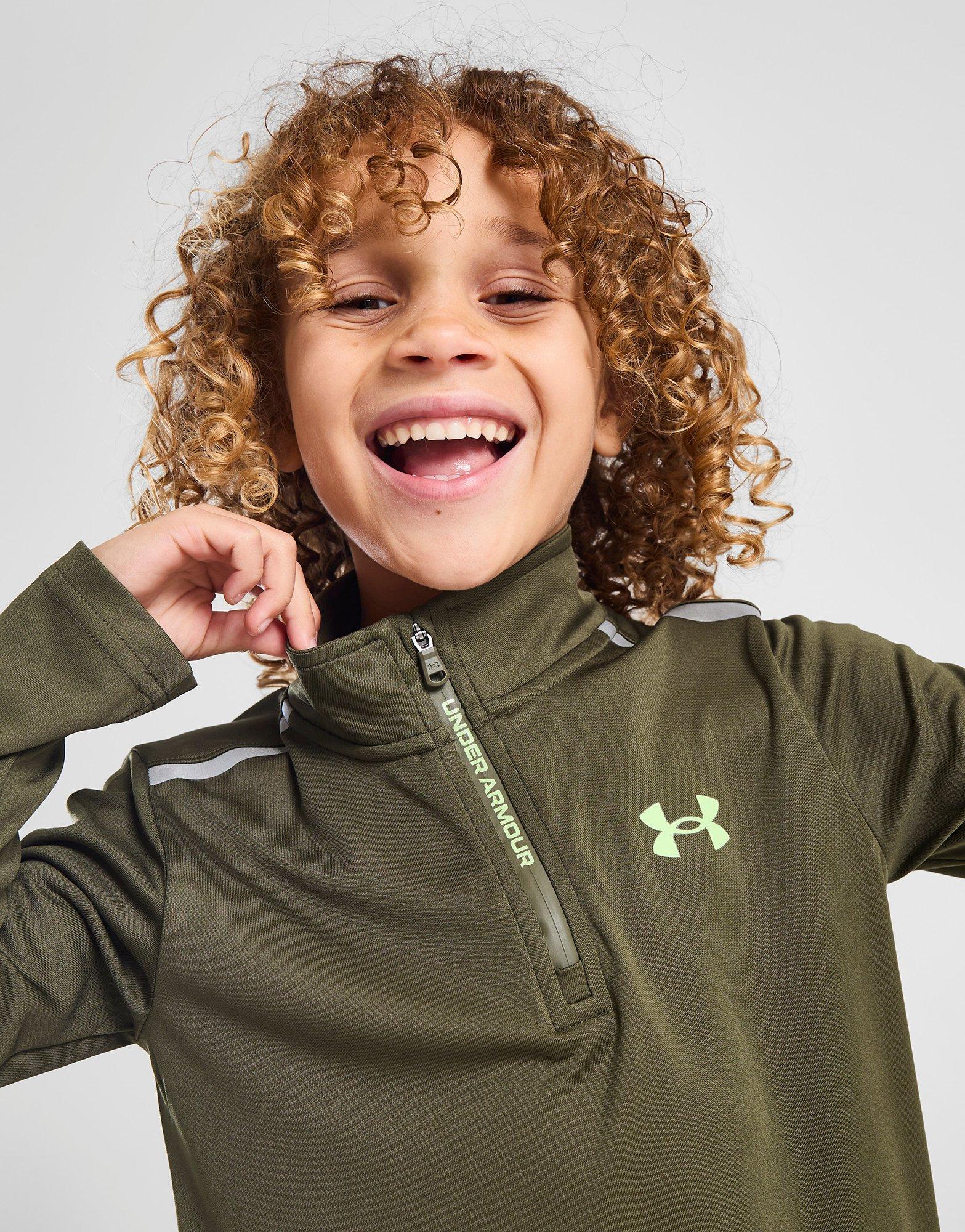 Green Under Armour 1/4 Zip Tracksuit Children JD Sports UK