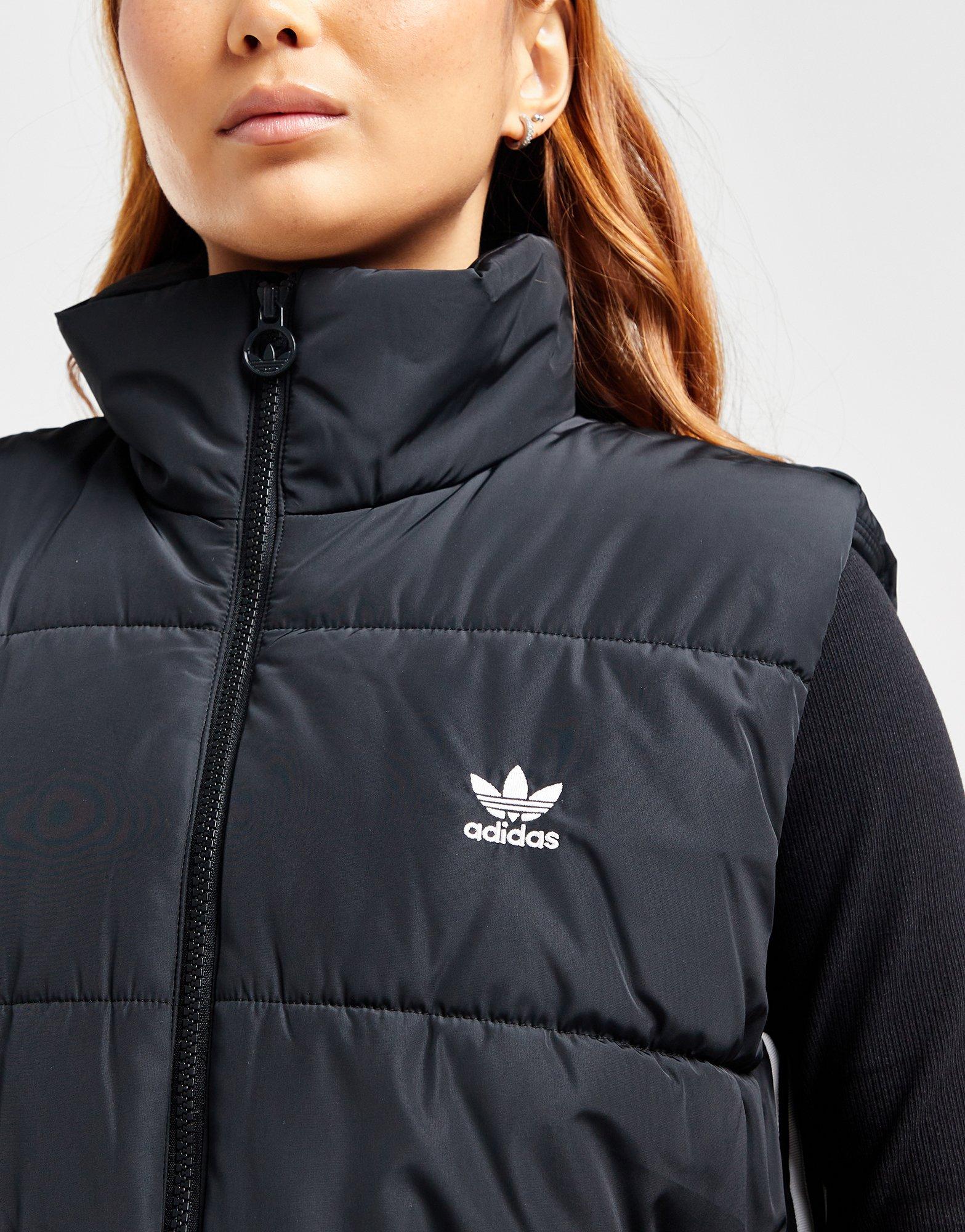 Black adidas Originals 3Stripes Padded Gilet JD Sports UK
