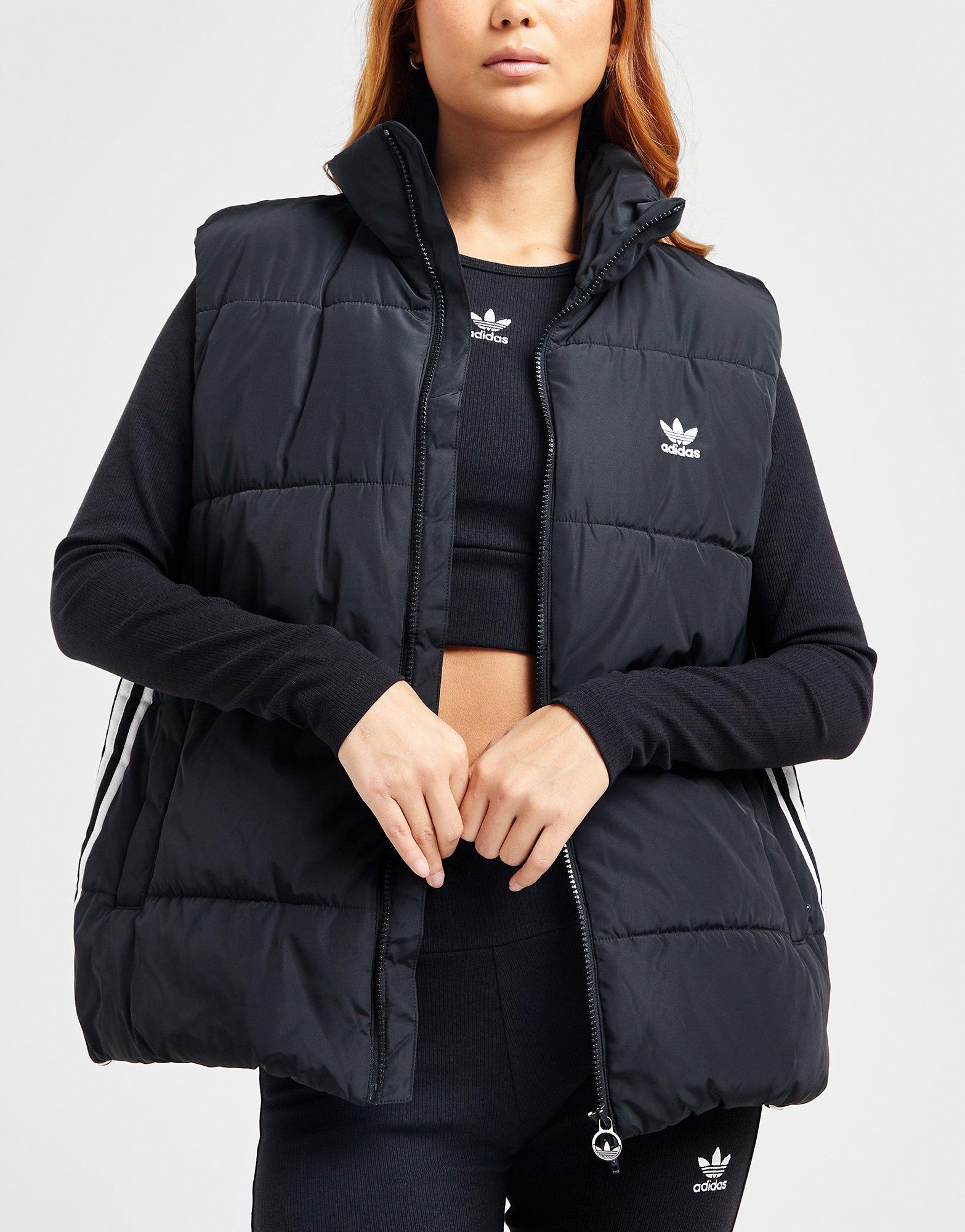 Black adidas Originals 3Stripes Padded Gilet JD Sports UK