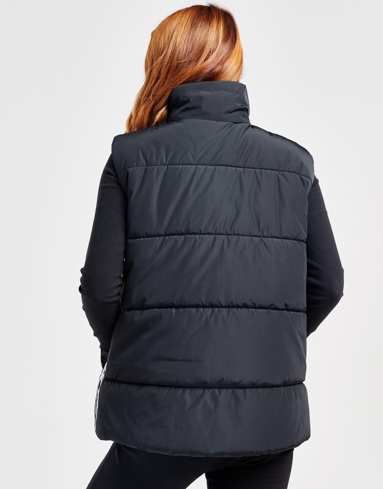 Black adidas Originals 3Stripes Padded Gilet JD Sports UK