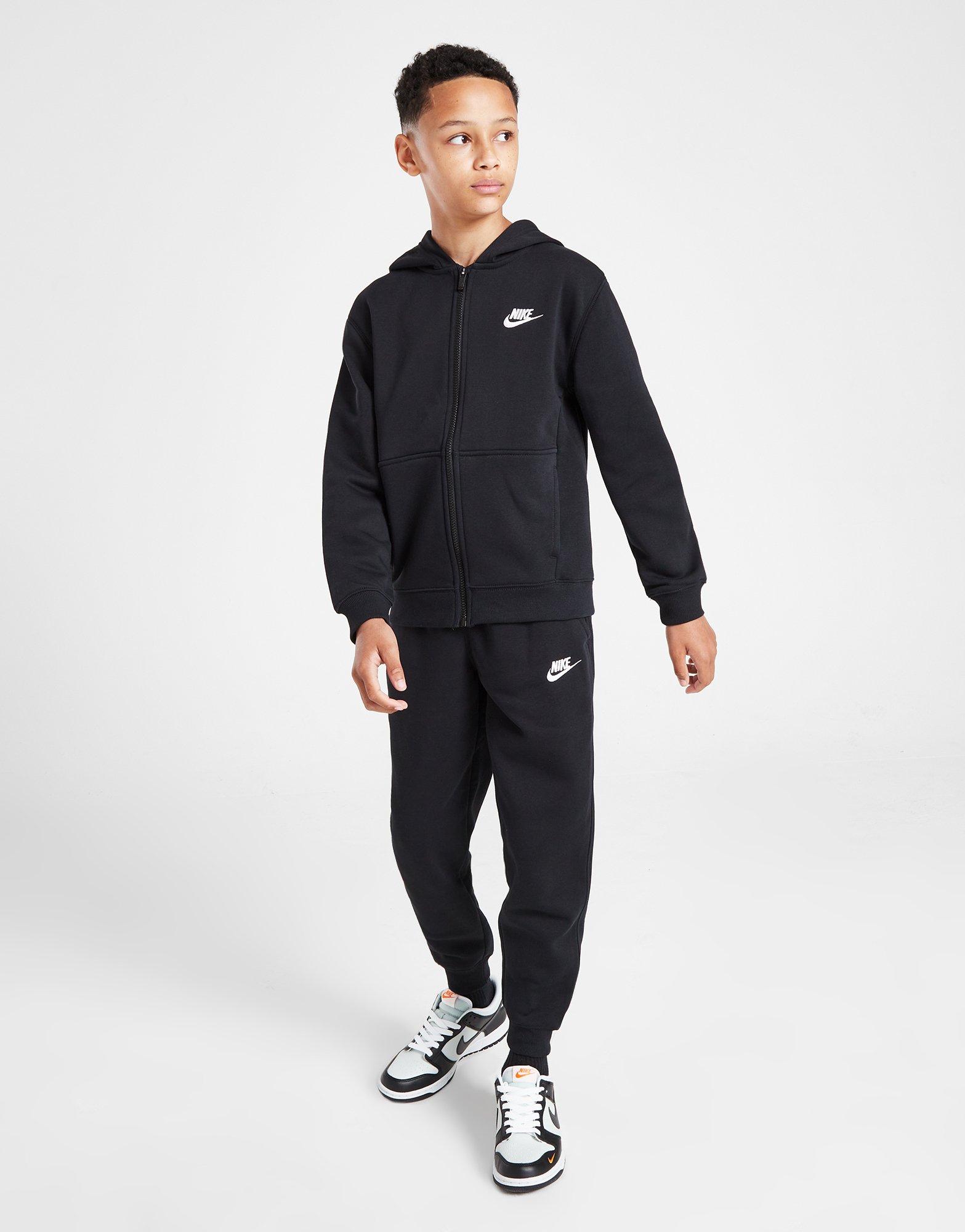 Black Nike Club Fleece Full Zip Tracksuit Junior JD Sports UK