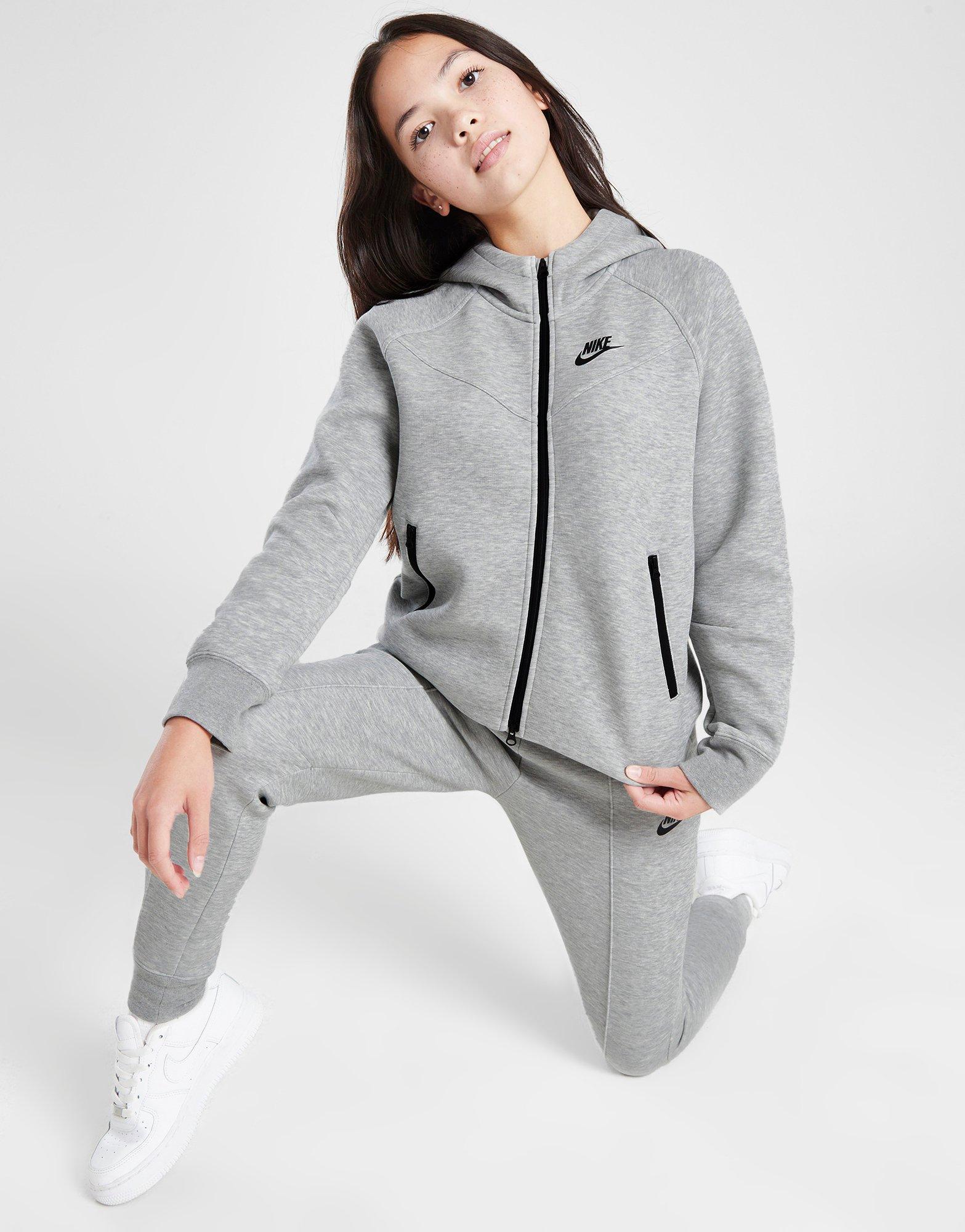 Nike Girls' Tech Fleece Full Zip Hoodie Junior Noir JD Sports France