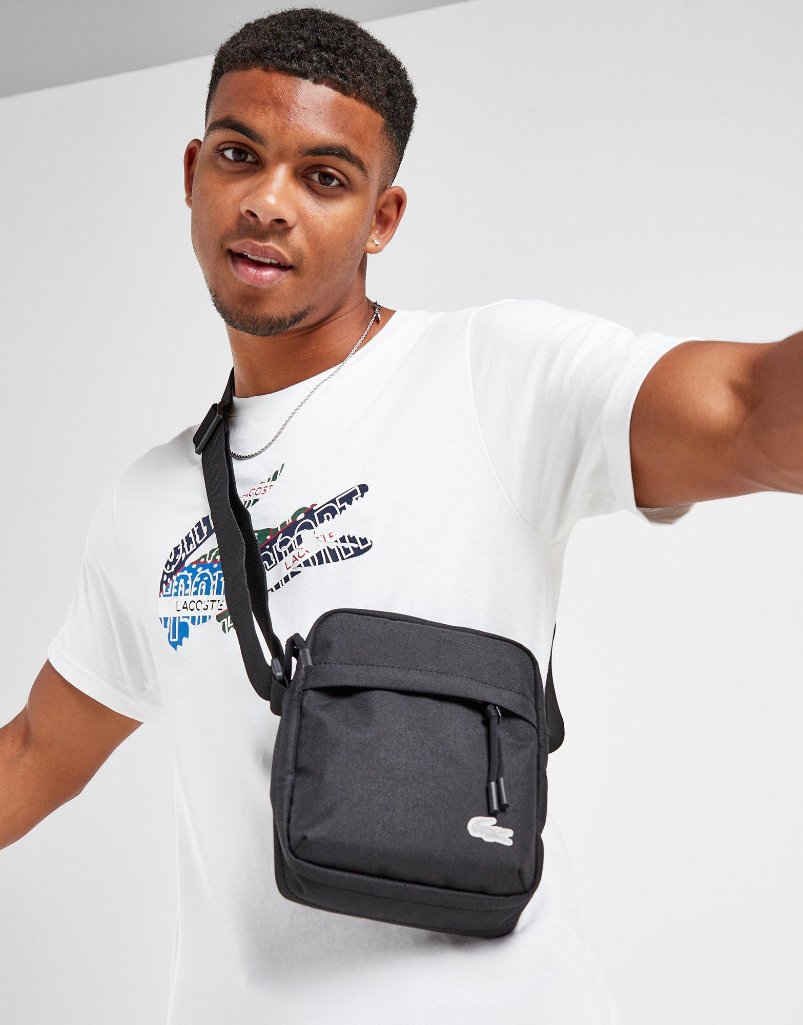 Black Lacoste Tape Shoulder Bag JD Sports