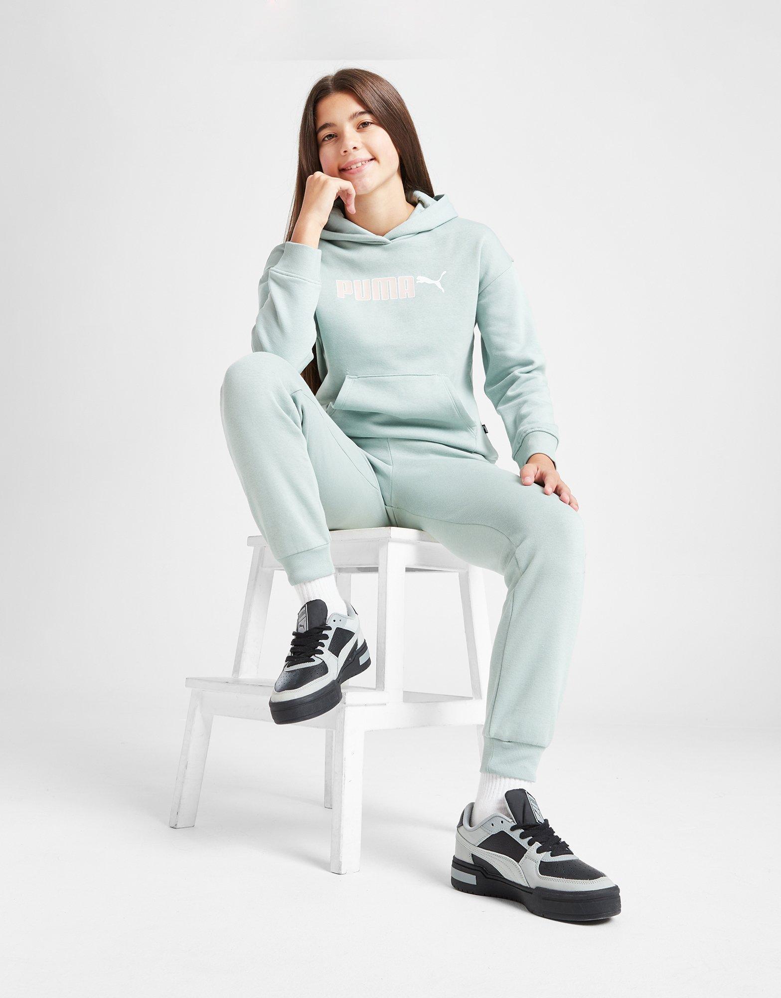 Green Puma Girls' Boyfriend Logo Hoodie Junior JD Sports