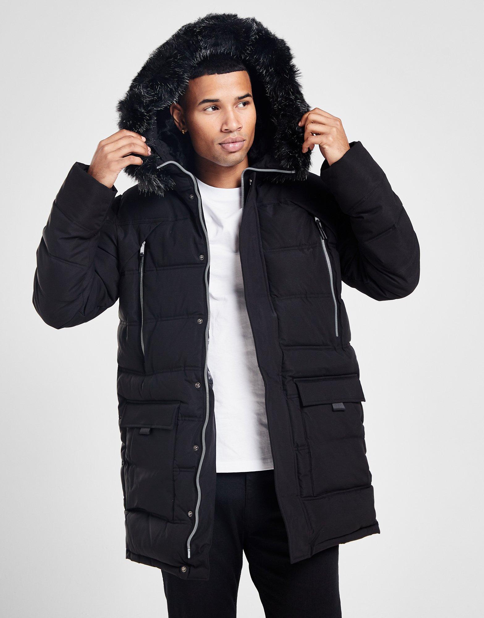 Black Supply & Demand Taymore Long Parka Jacket JD Sports Malaysia