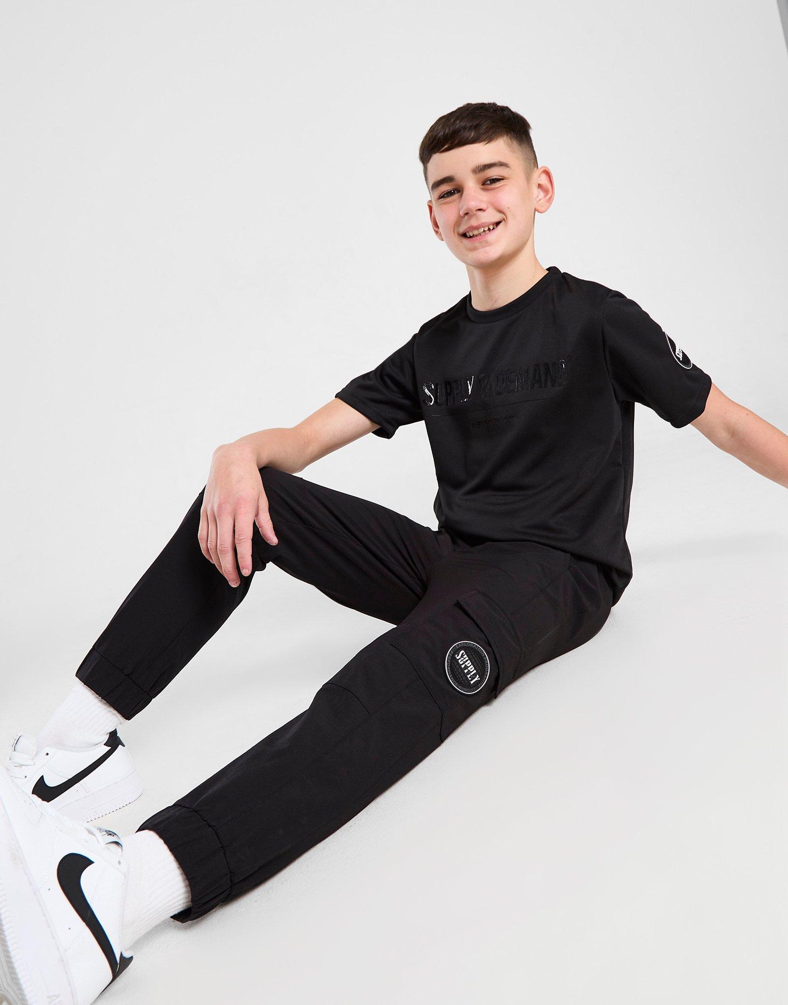 Black Supply & Demand Alight Woven Cargo Track Pants Junior JD Sports