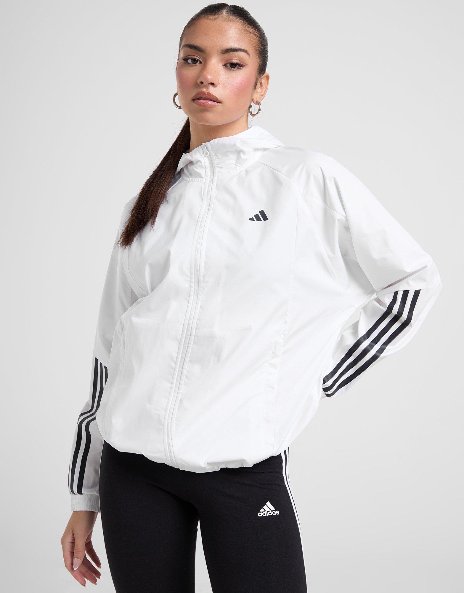 White adidas Hyperglam Lightweight Jacket JD Sports UK