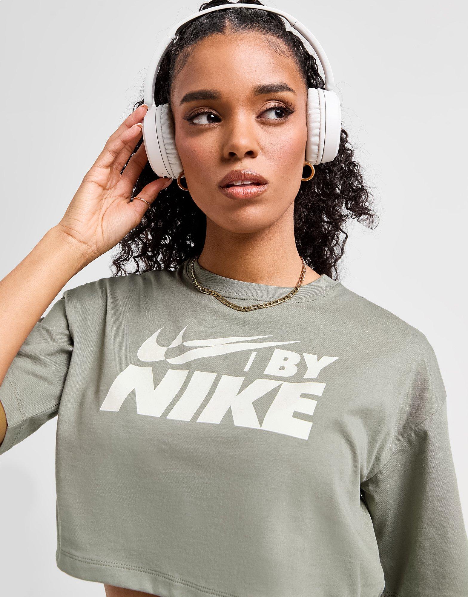 Brown Nike Swoosh Crop TShirt JD Sports UK
