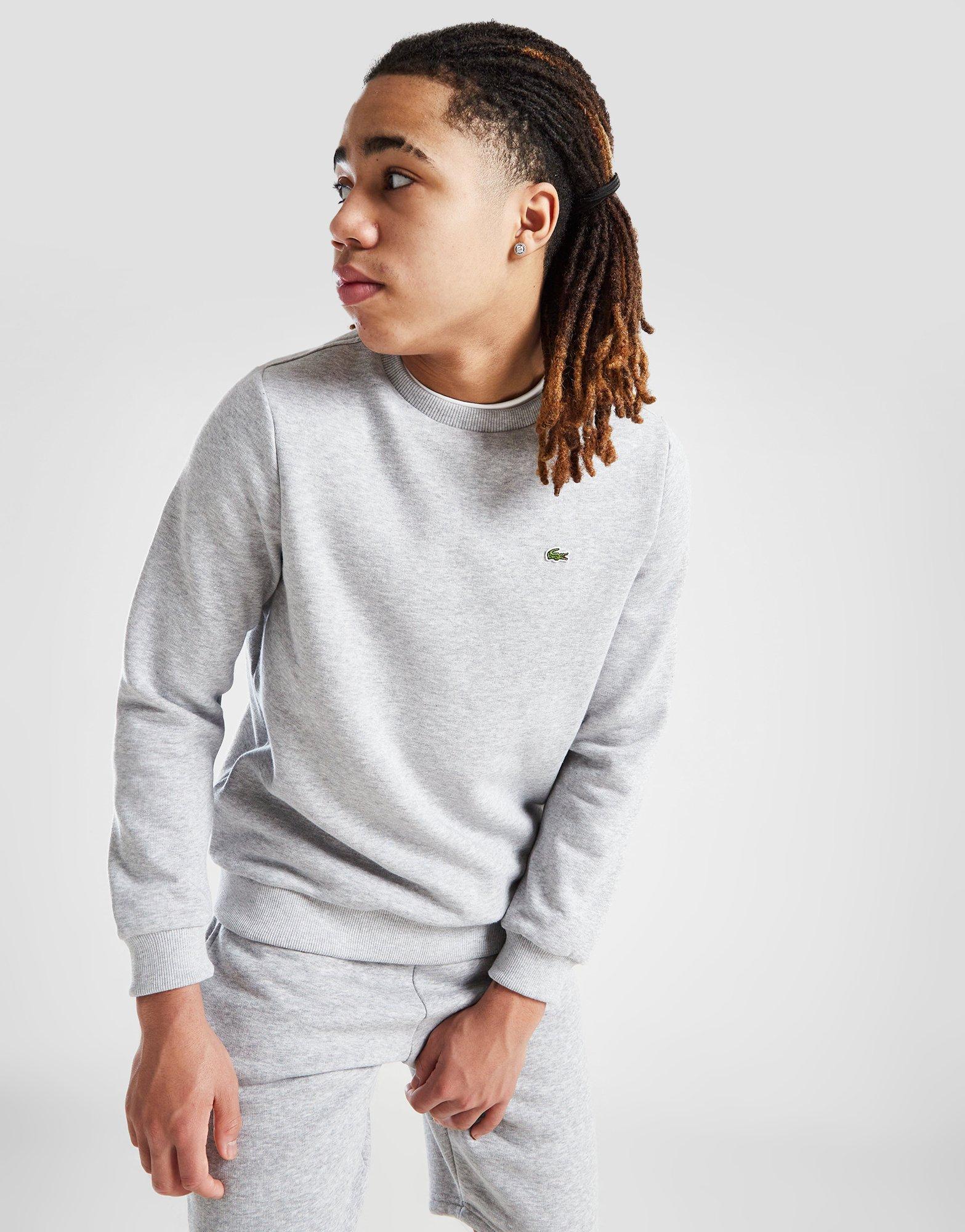 Grey Lacoste Core Essential Sweatshirt Junior JD Sports UK