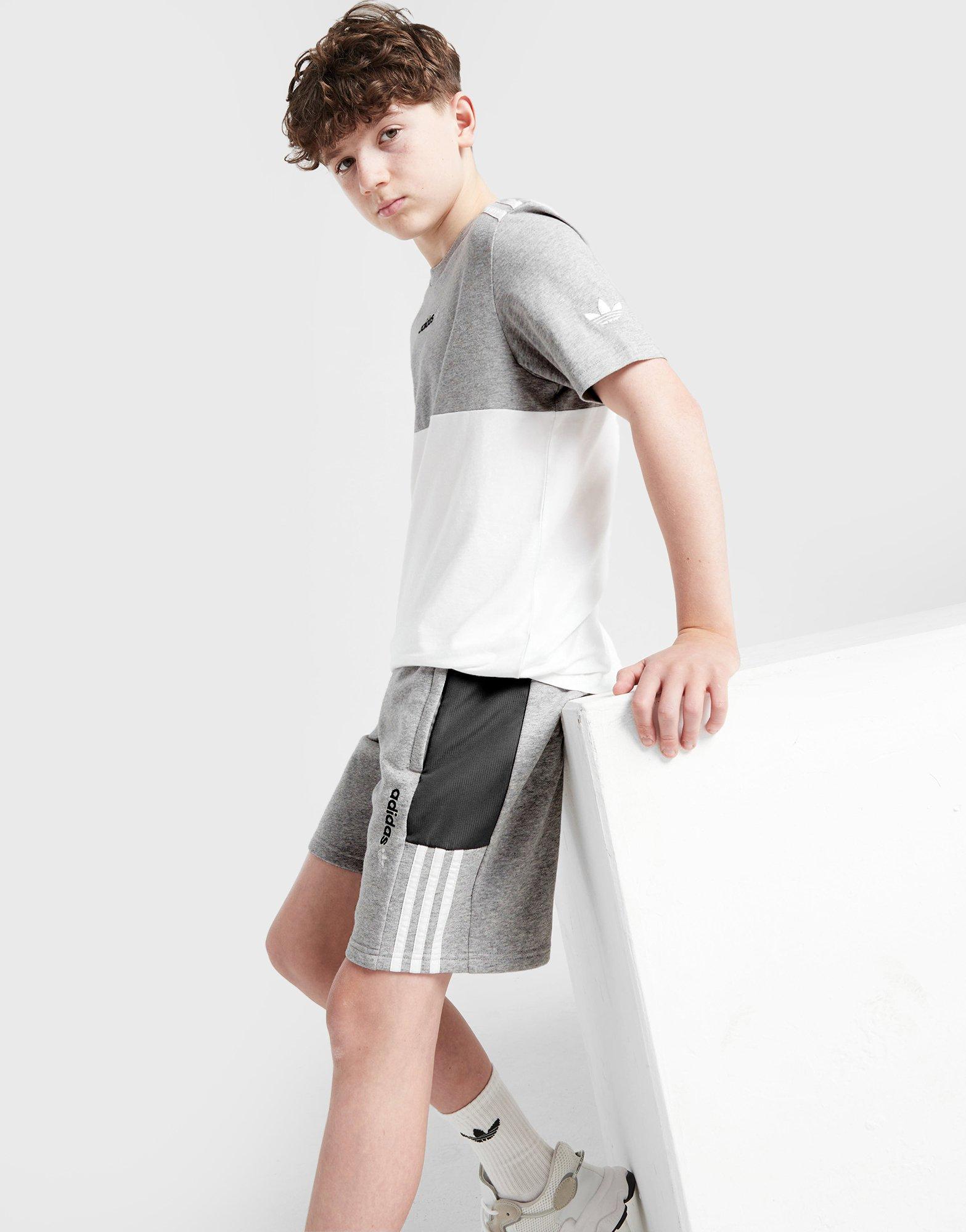 Grey adidas Originals Itasca Colour Block Shorts Junior JD Sports UK