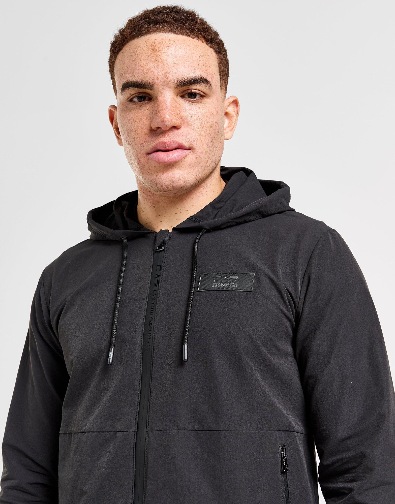 Black Emporio Armani EA7 Tech Full Zip Hoodie JD Sports UK